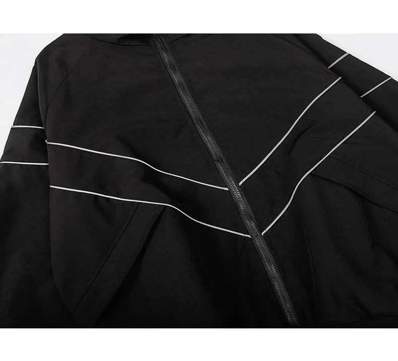 Graphic Footy Unisex Patchwork Varsity Jacket – Black High Street Windbreaker