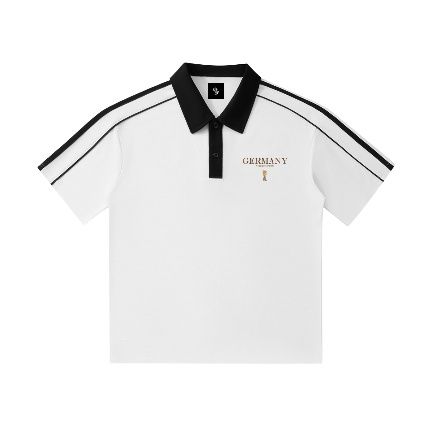 Vintage Germany World Cup Contrast Collar Short-Sleeve Polo Shirt