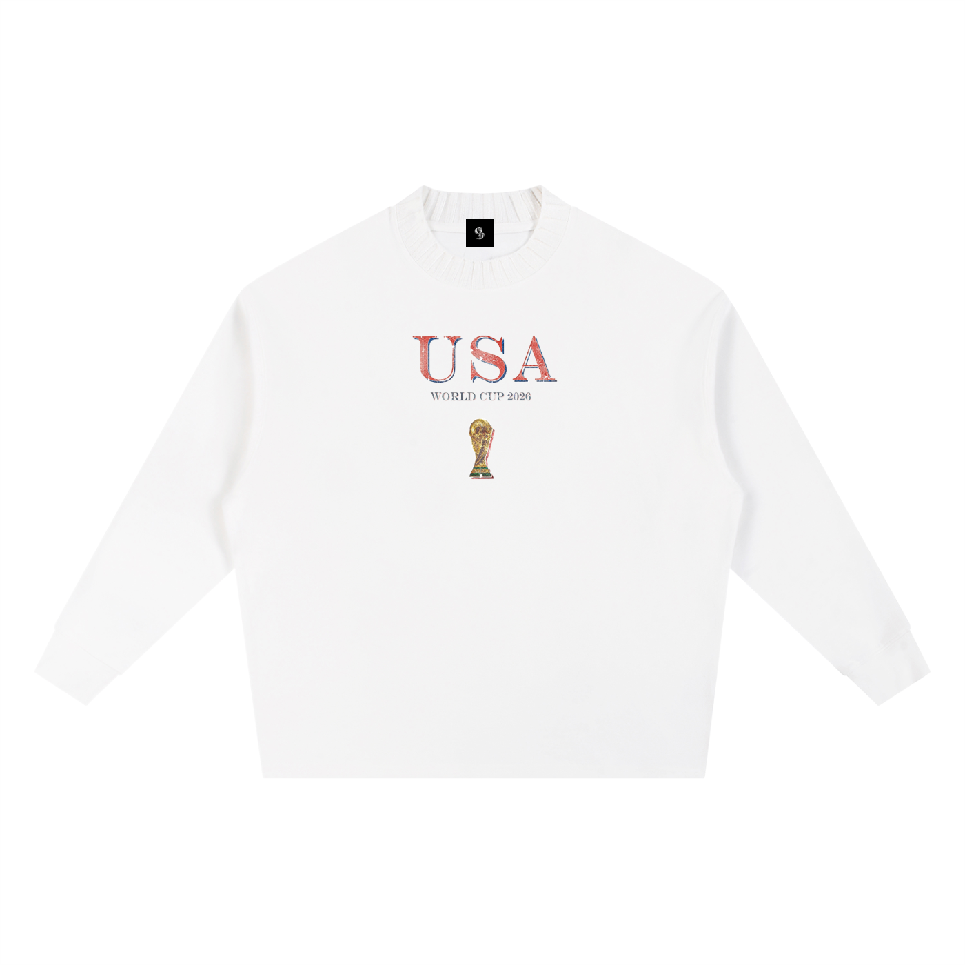 Vintage USA World Cup Knitted Round Neck Oversize Sweatshirt