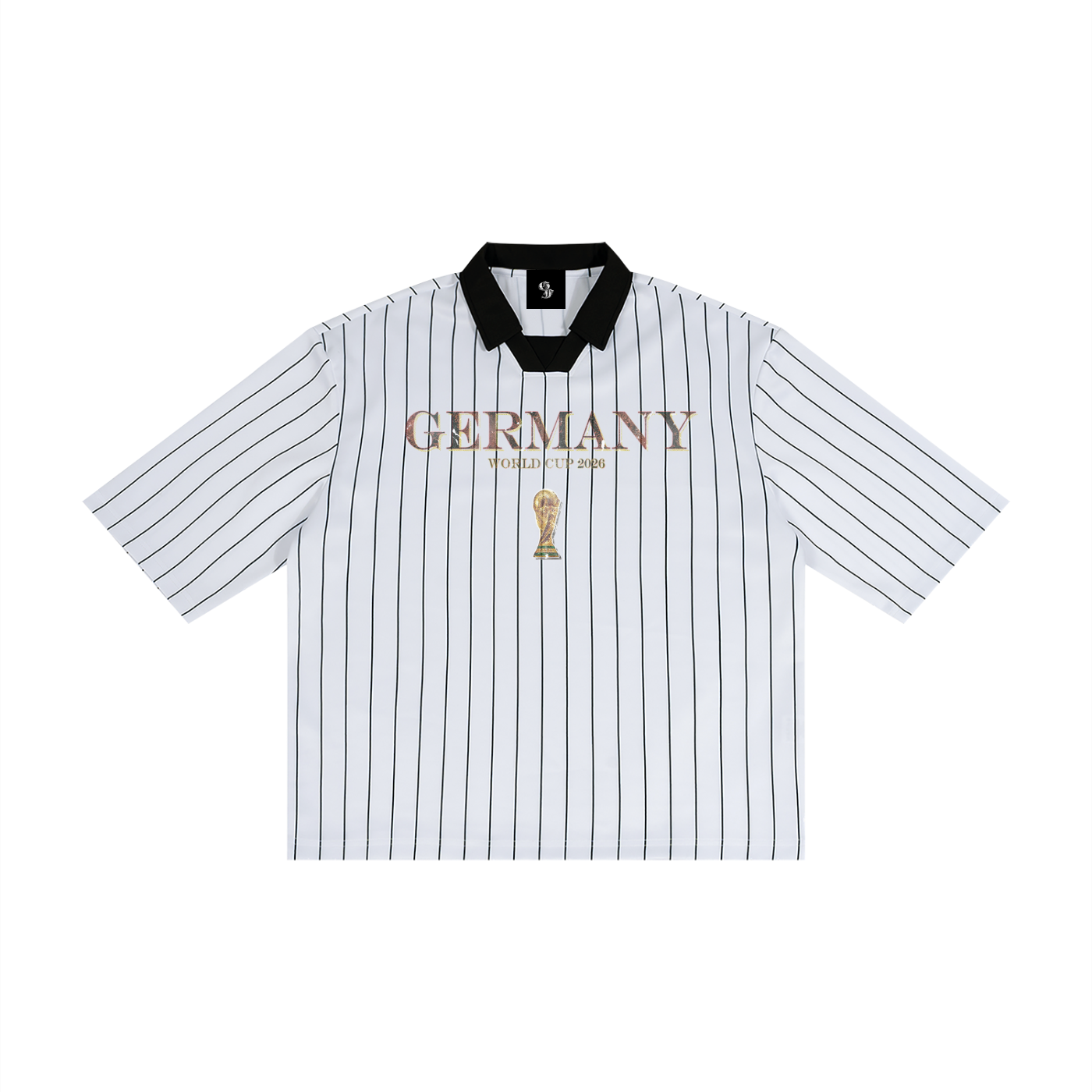 Vintage Germany World Cup Pinstripe Collared Soccer Jersey