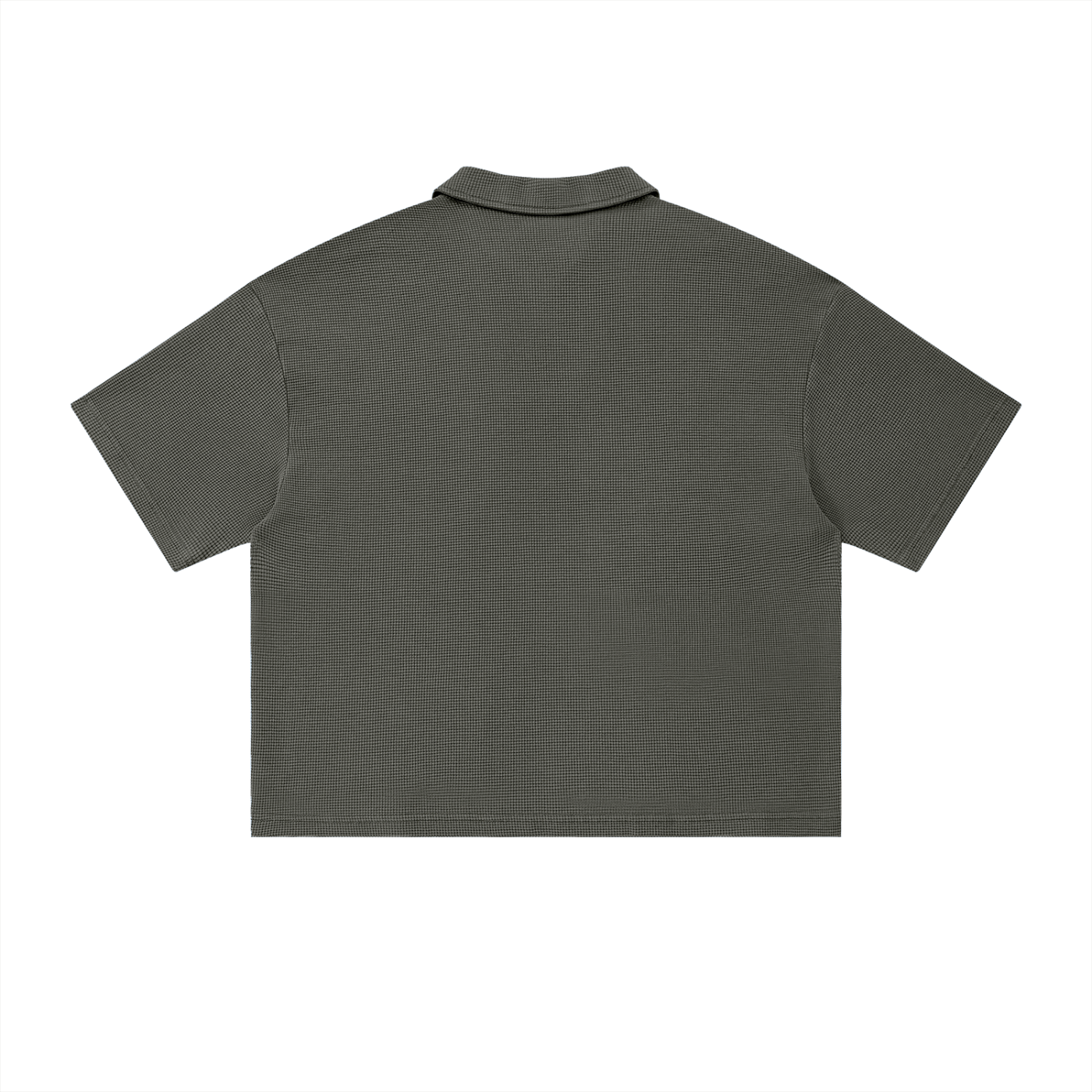 Graphic Footy Unisex Vintage Wash Waffle Boxy Polo Shirt