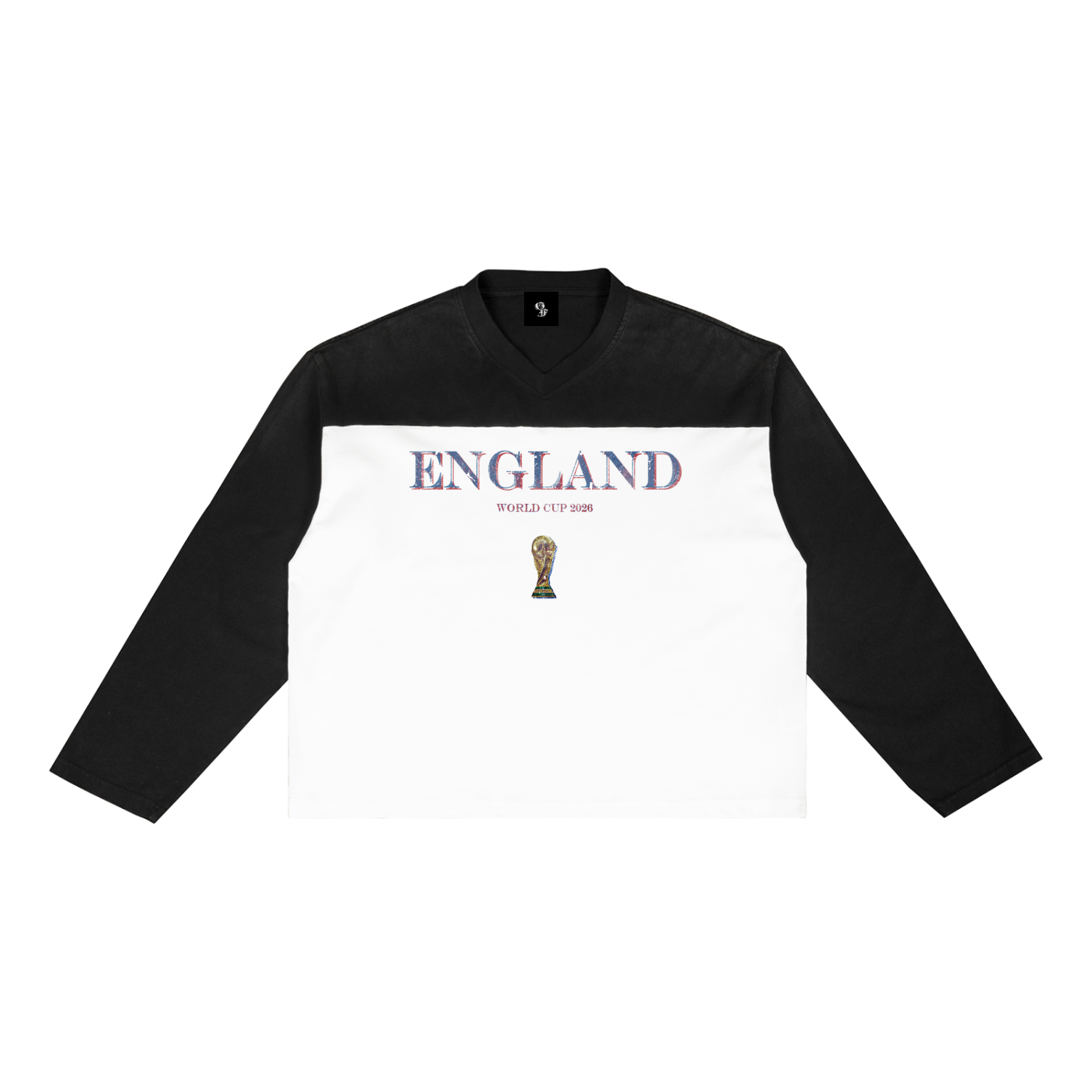 Vintage England World Cup Sun Fade Color-Block T-Shirt