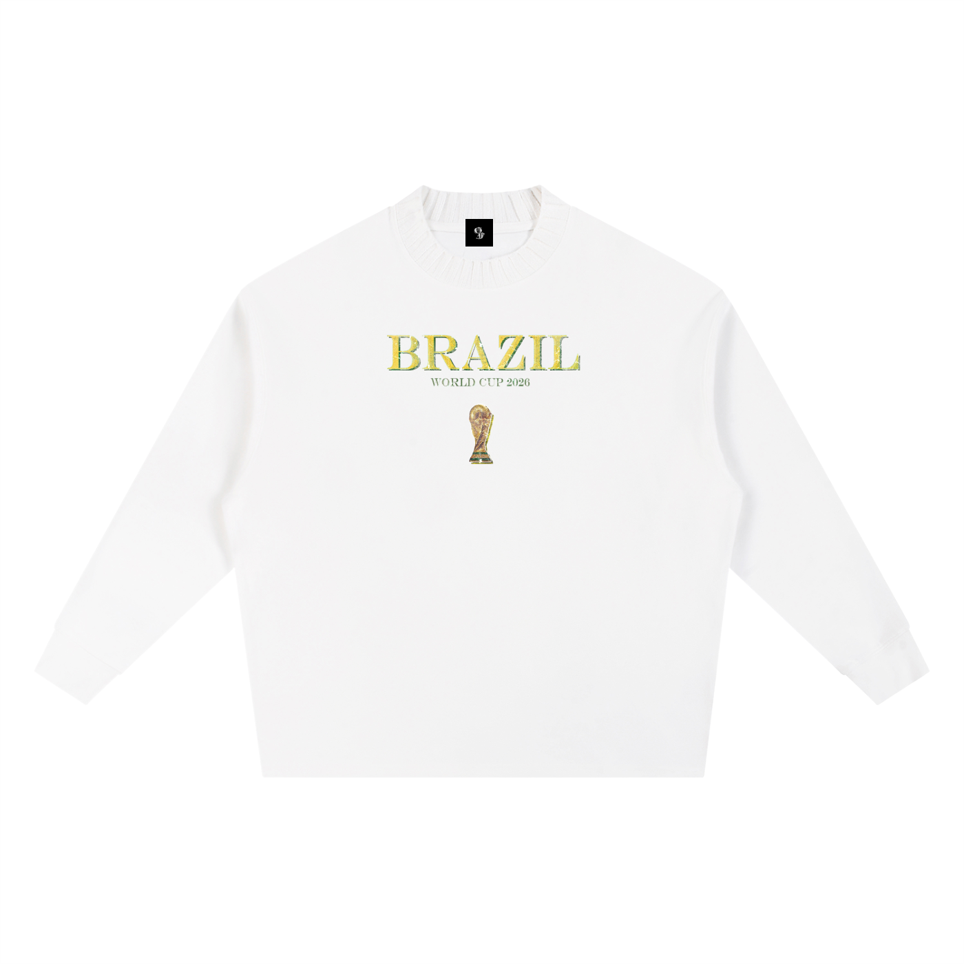 Vintage Brazil World Cup Knitted Round Neck Oversize Sweatshirt