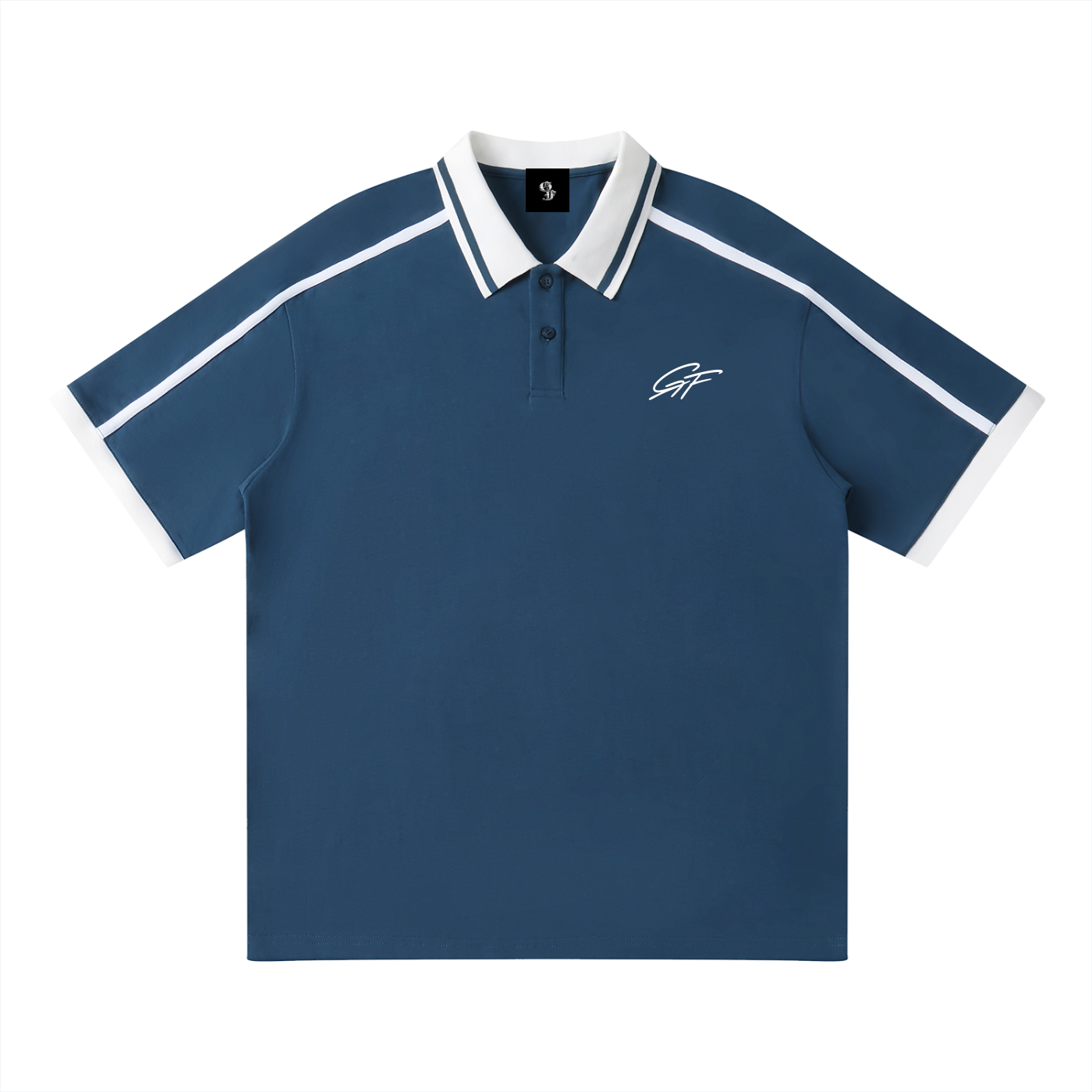Vintage Graphic Footy Unisex Contrast Piping Polo Shirt