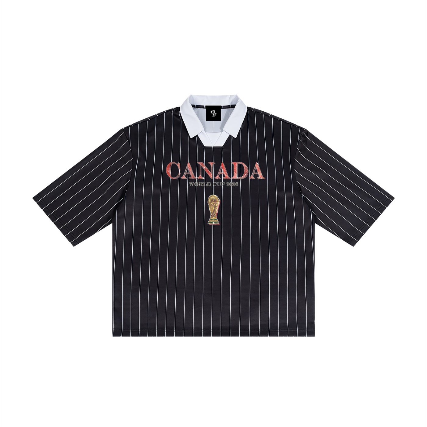 Vintage Canada World Cup Pinstripe Collared Soccer Jersey
