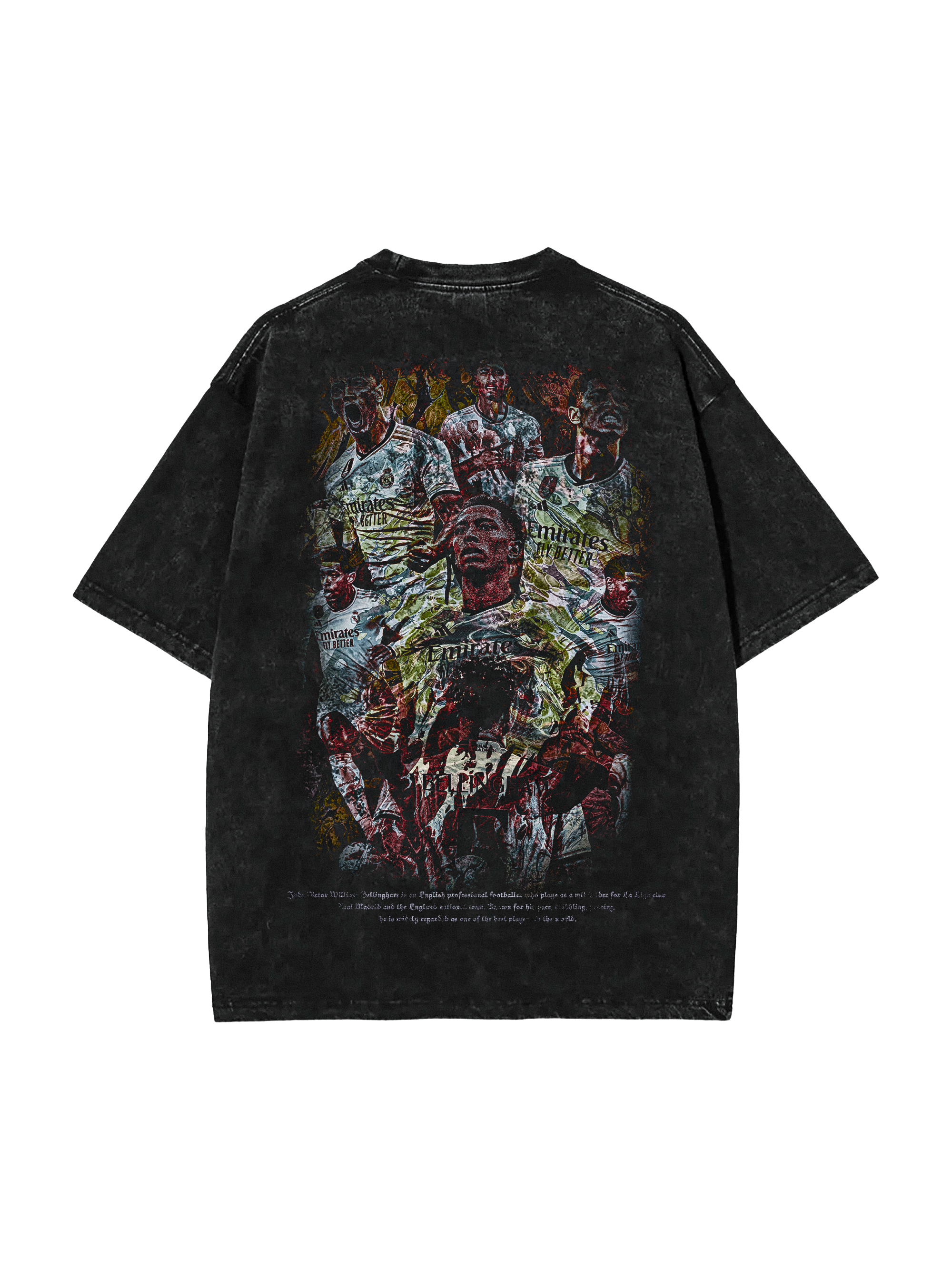 Vintage Jude Bellingham Acid Wash Oversize T-Shirt - 250 GSM