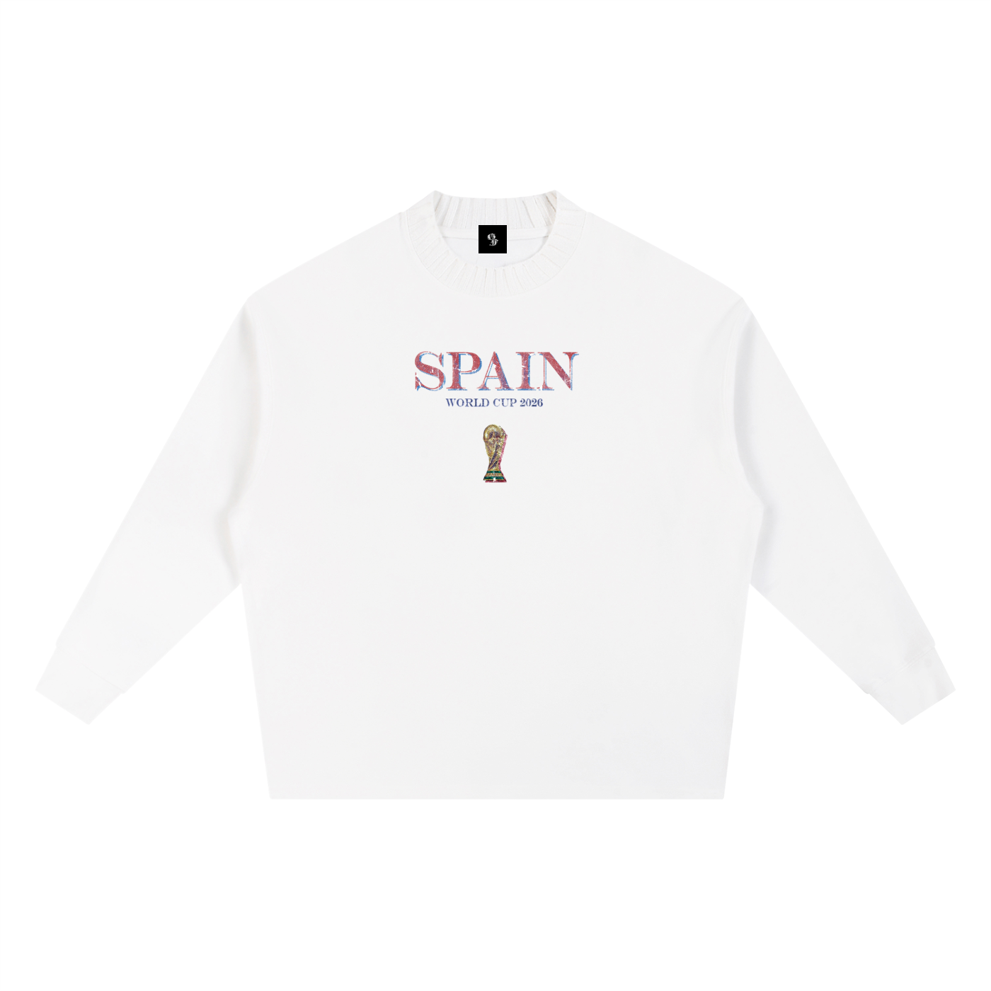 Vintage Spain World Cup Knitted Round Neck Oversize Sweatshirt