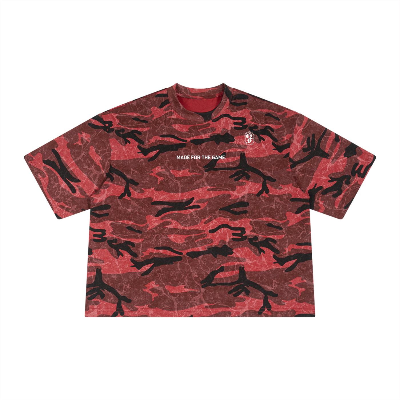 Vintage Graphic Footy Boxy Camo Print T-Shirt