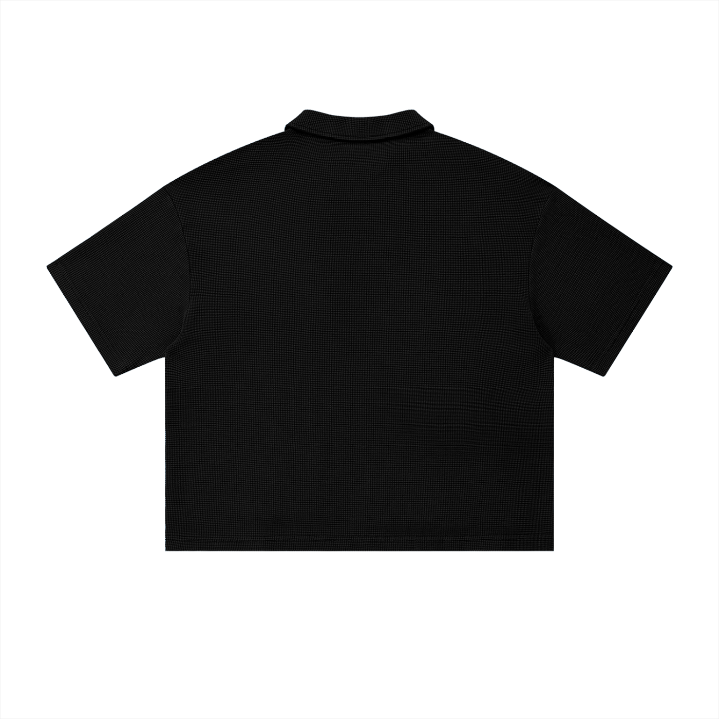 Graphic Footy Unisex Vintage Wash Waffle Boxy Polo Shirt
