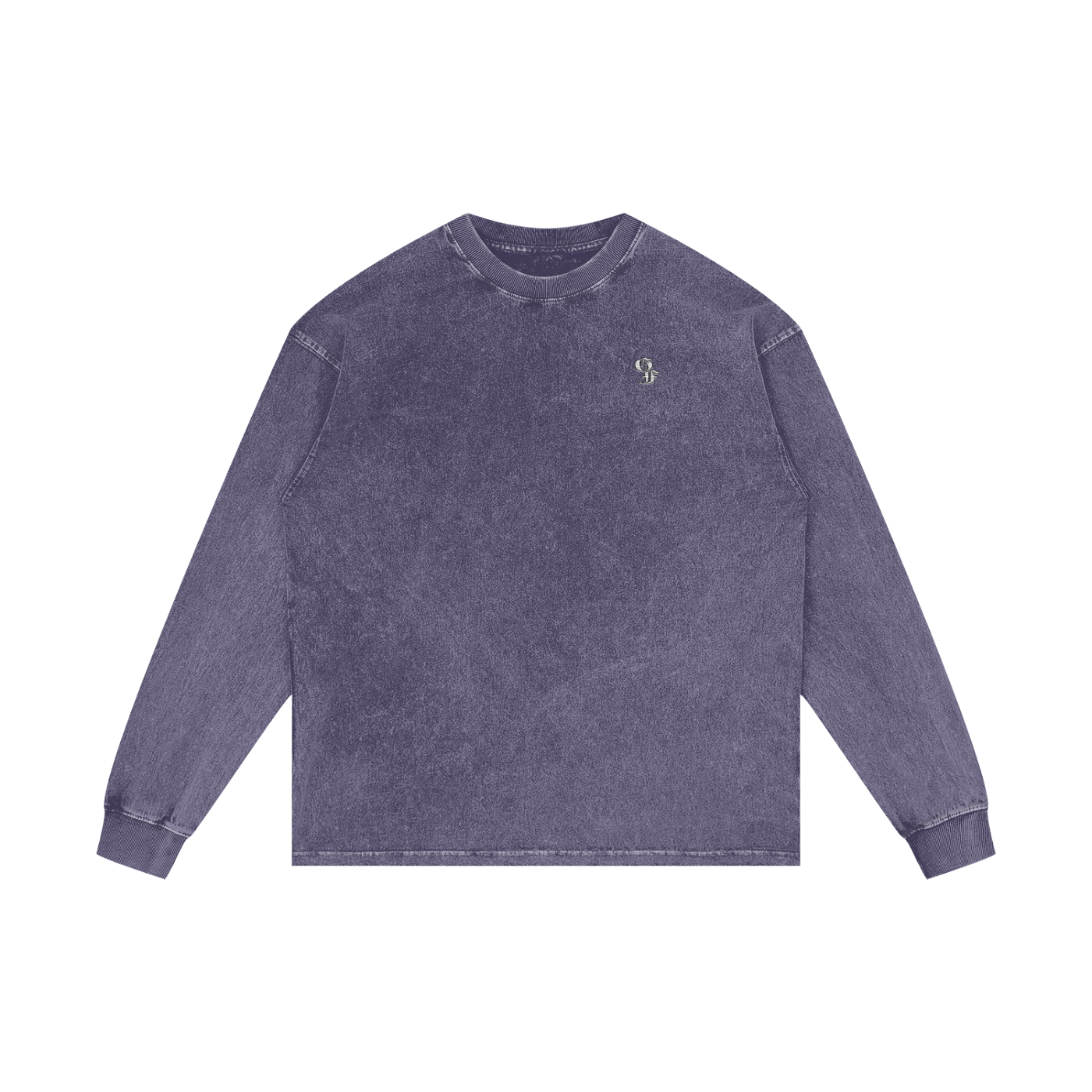 Vintage Acid Wash Oversize Graphic Footy Long Sleeve T-Shirt - 250 GSM