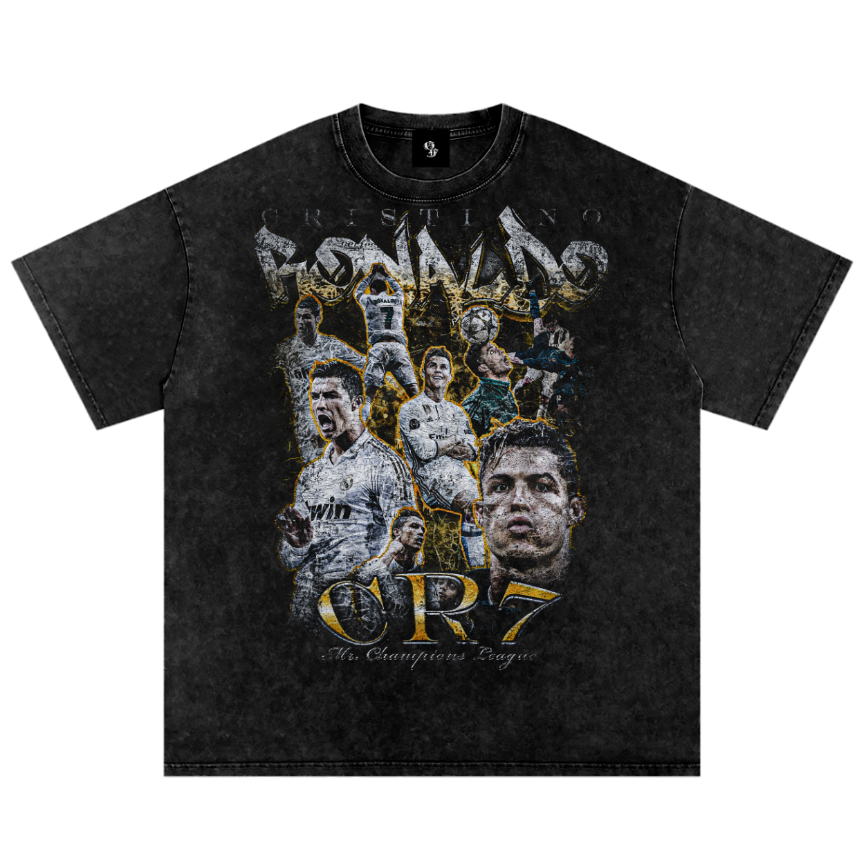 Vintage Cristiano Ronaldo Snow Washed Oversized Cotton T-Shirt