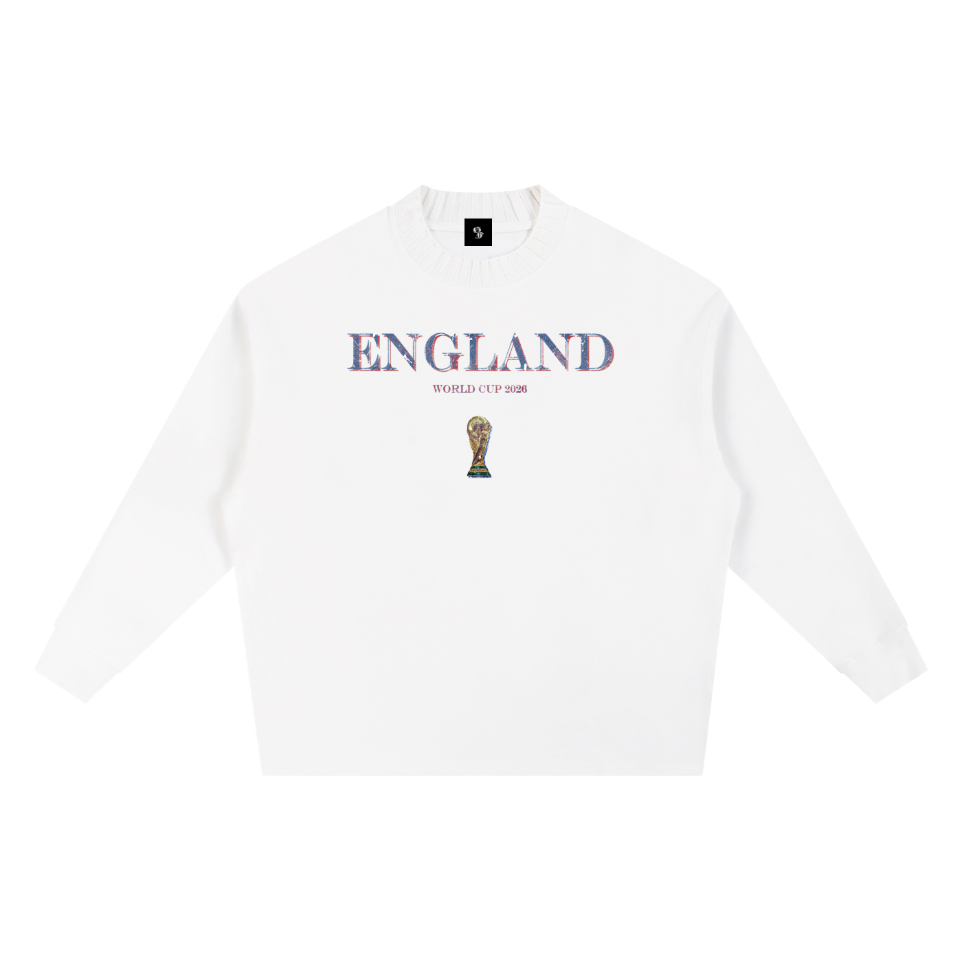 Vintage England World Cup Knitted Round Neck Oversize Sweatshirt