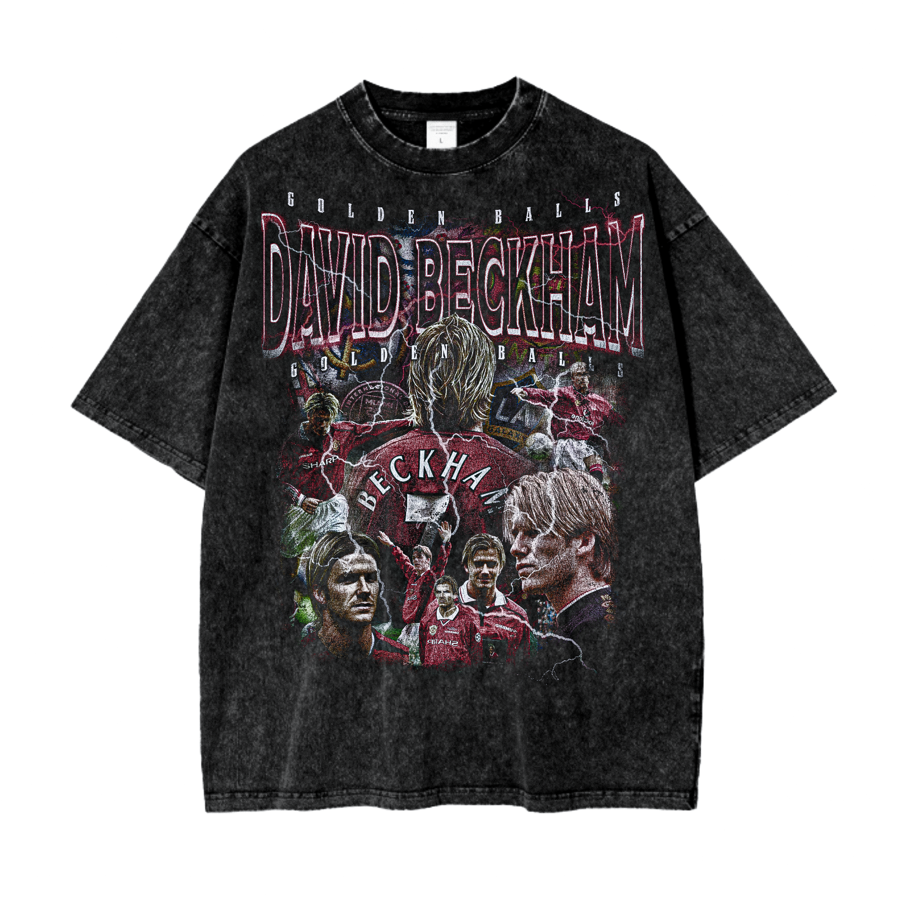 Vintage David Beckham Oversize Acid Washed T-Shirt