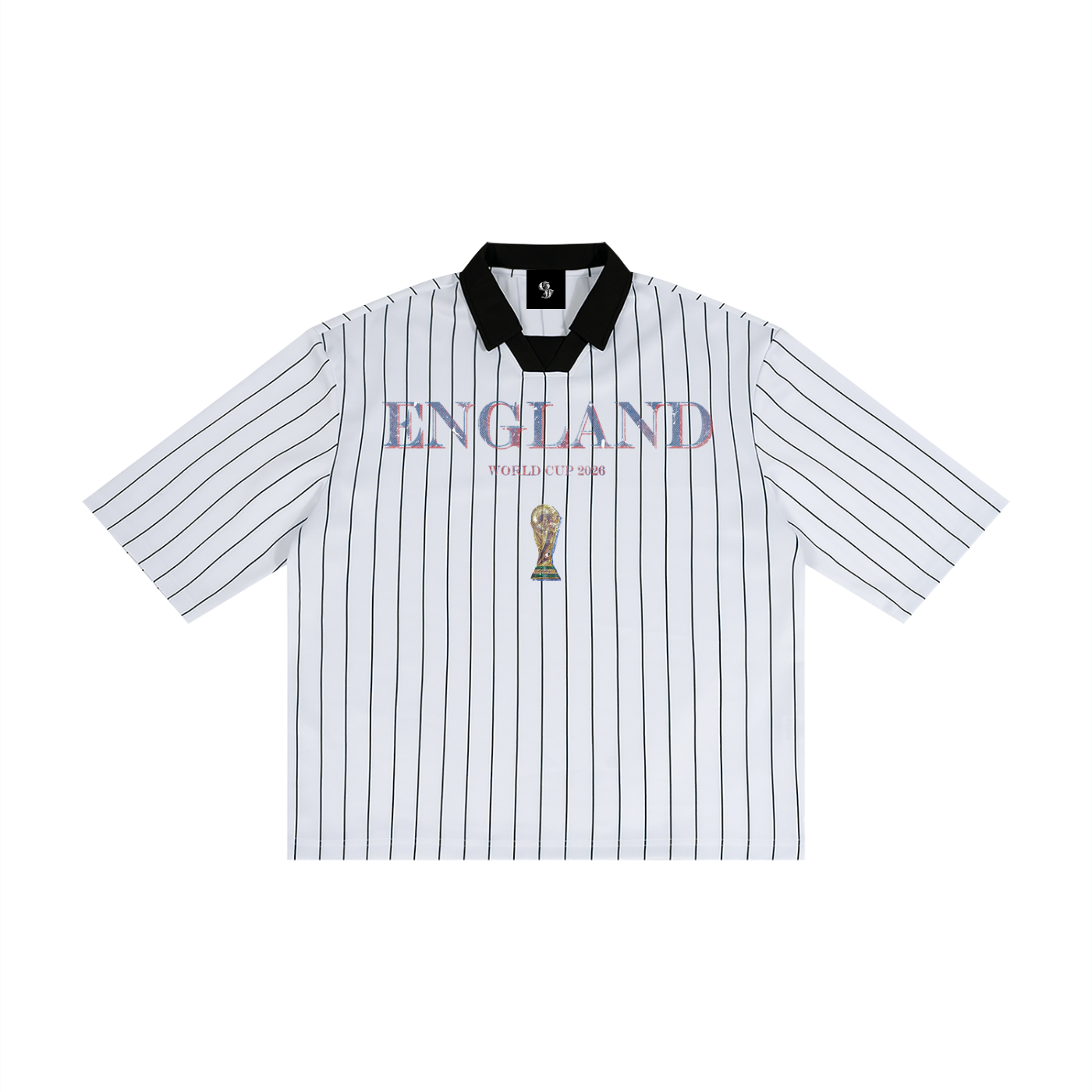 Vintage England World Cup Pinstripe Collared Soccer Jersey