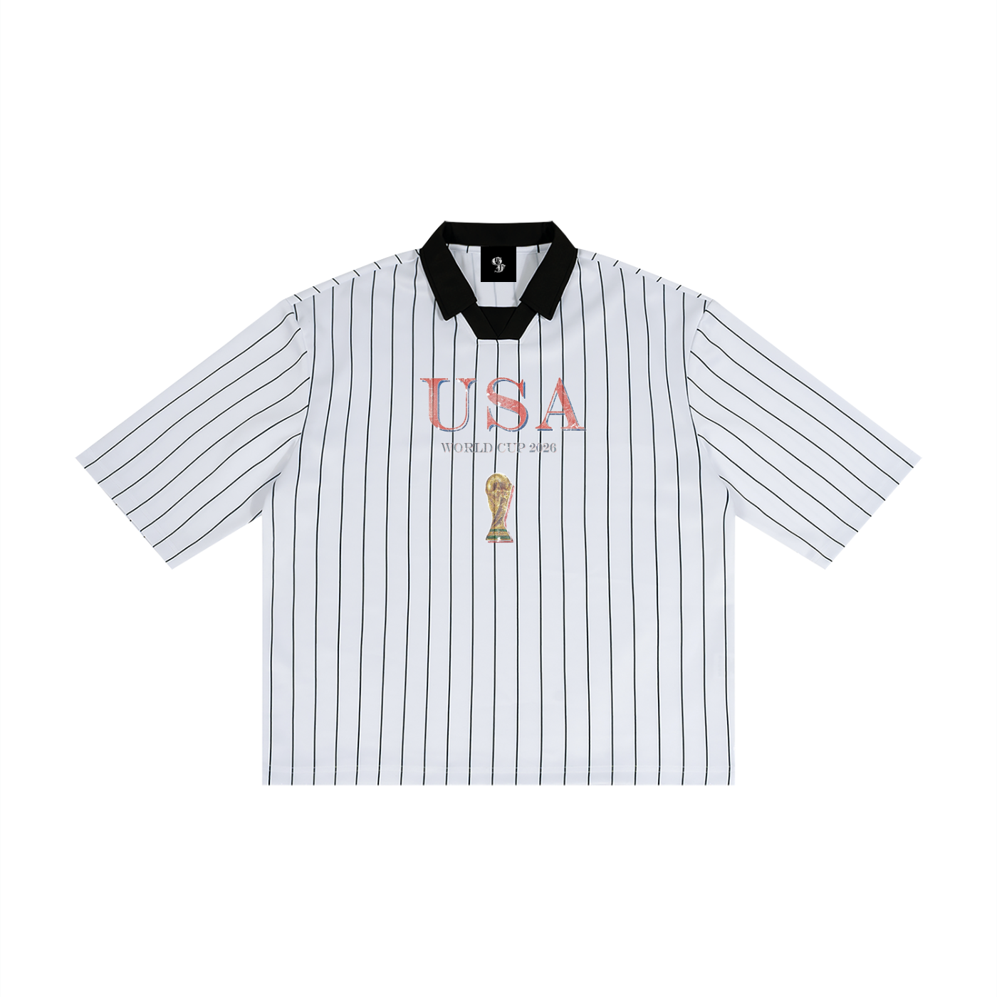 Vintage USA World Cup Pinstripe Collared Soccer Jersey