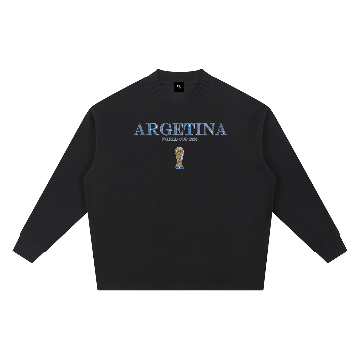 Vintage Argentina World Cup Knitted Round Neck Oversize Sweatshirt
