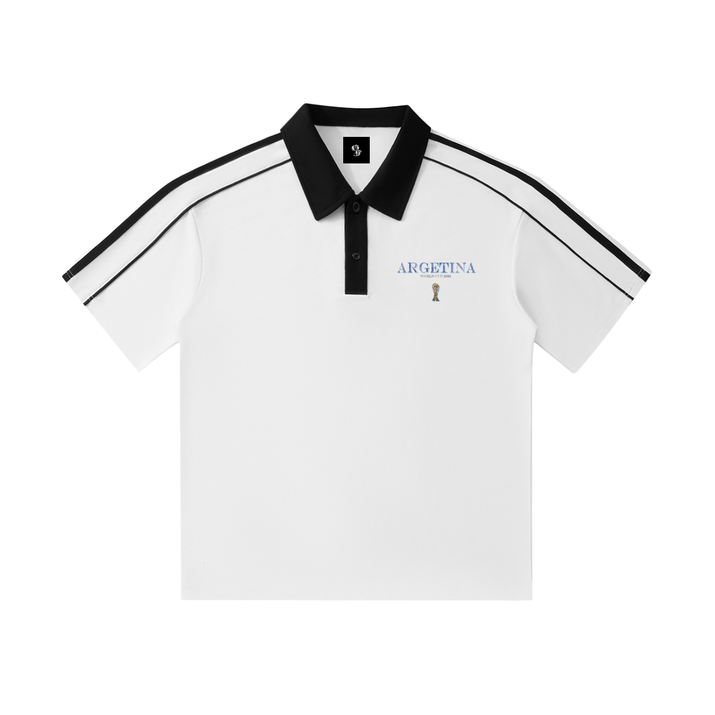 Vintage Argentina World Cup Contrast Collar Short-Sleeve Polo Shirt