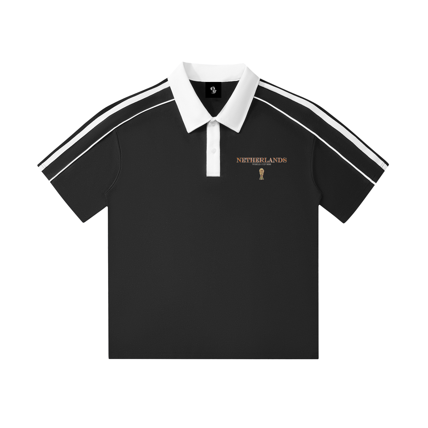 Vintage Netherlands World Cup Contrast Collar Short-Sleeve Polo Shirt