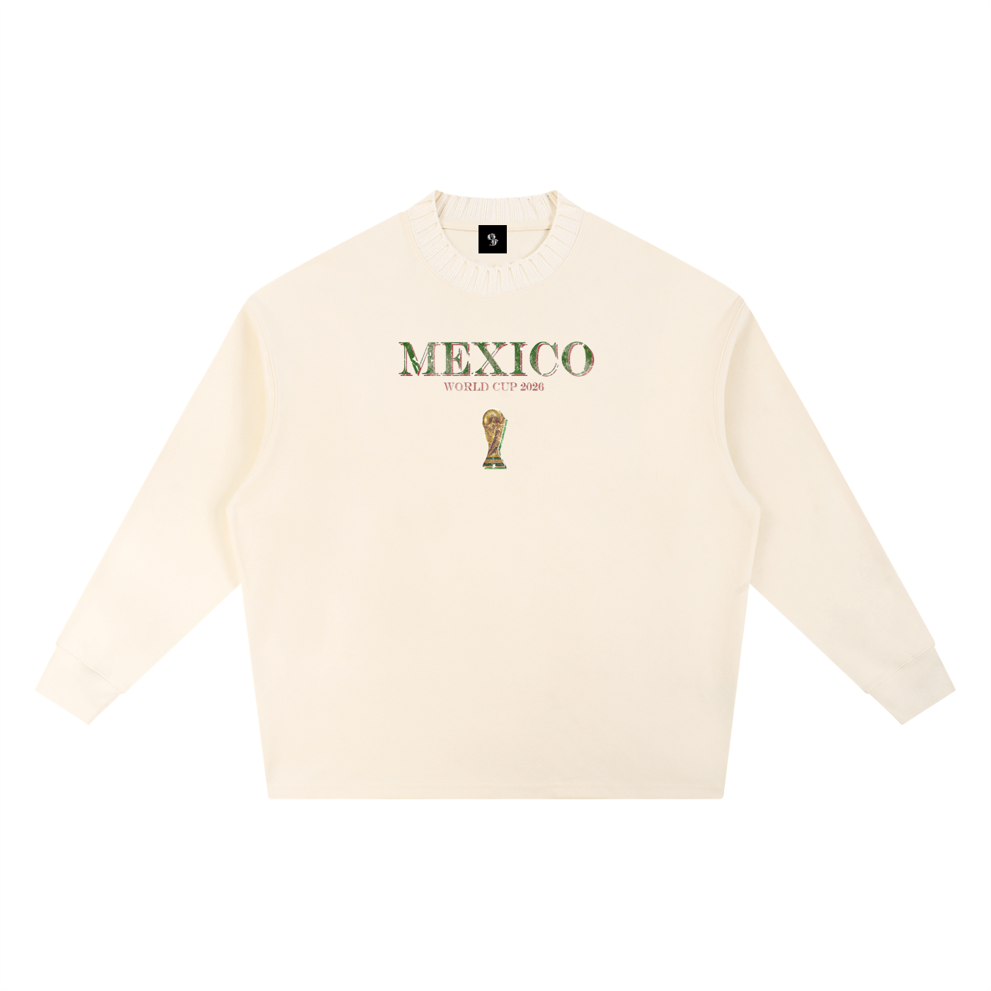 Vintage Mexico World Cup Knitted Round Neck Oversize Sweatshirt