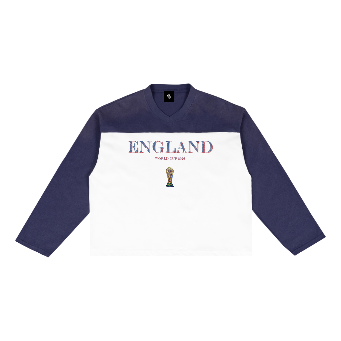 Vintage England World Cup Sun Fade Color-Block T-Shirt