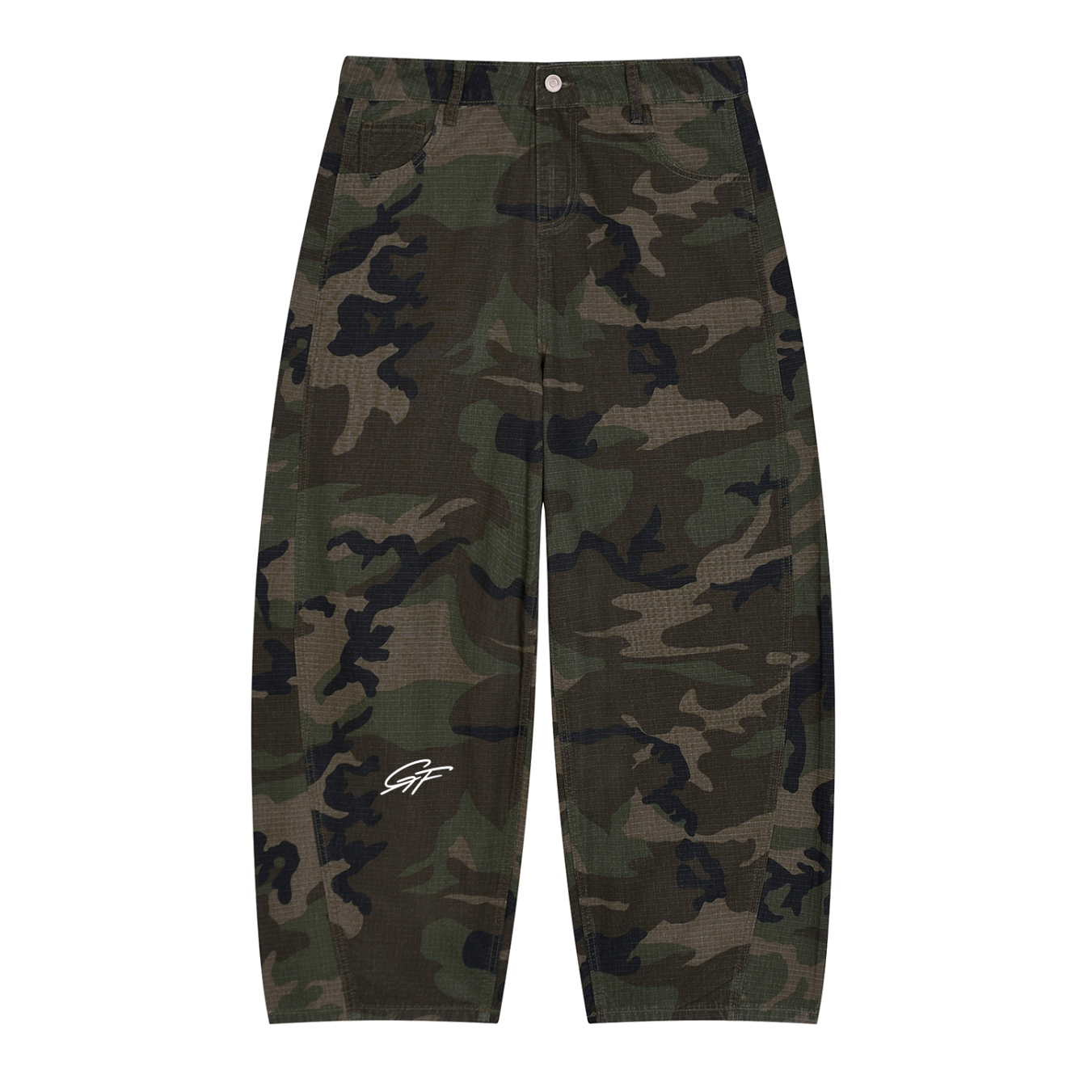 Graphic Footy Men’s Camo Barrel Leg Cargo Pants