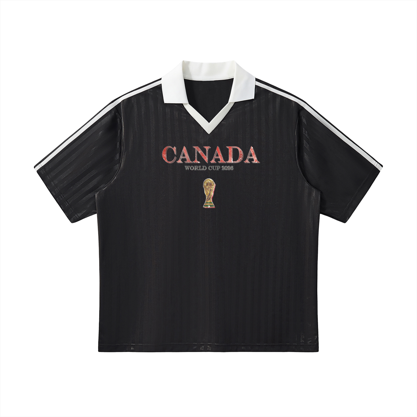 Vintage Canada World Cup Contrast Collar Striped Soccer Jersey