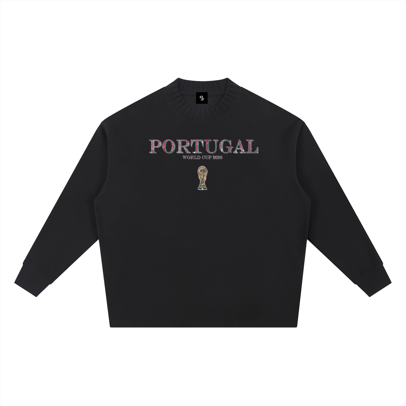 Vintage Portugal World Cup Knitted Round Neck Oversize Sweatshirt