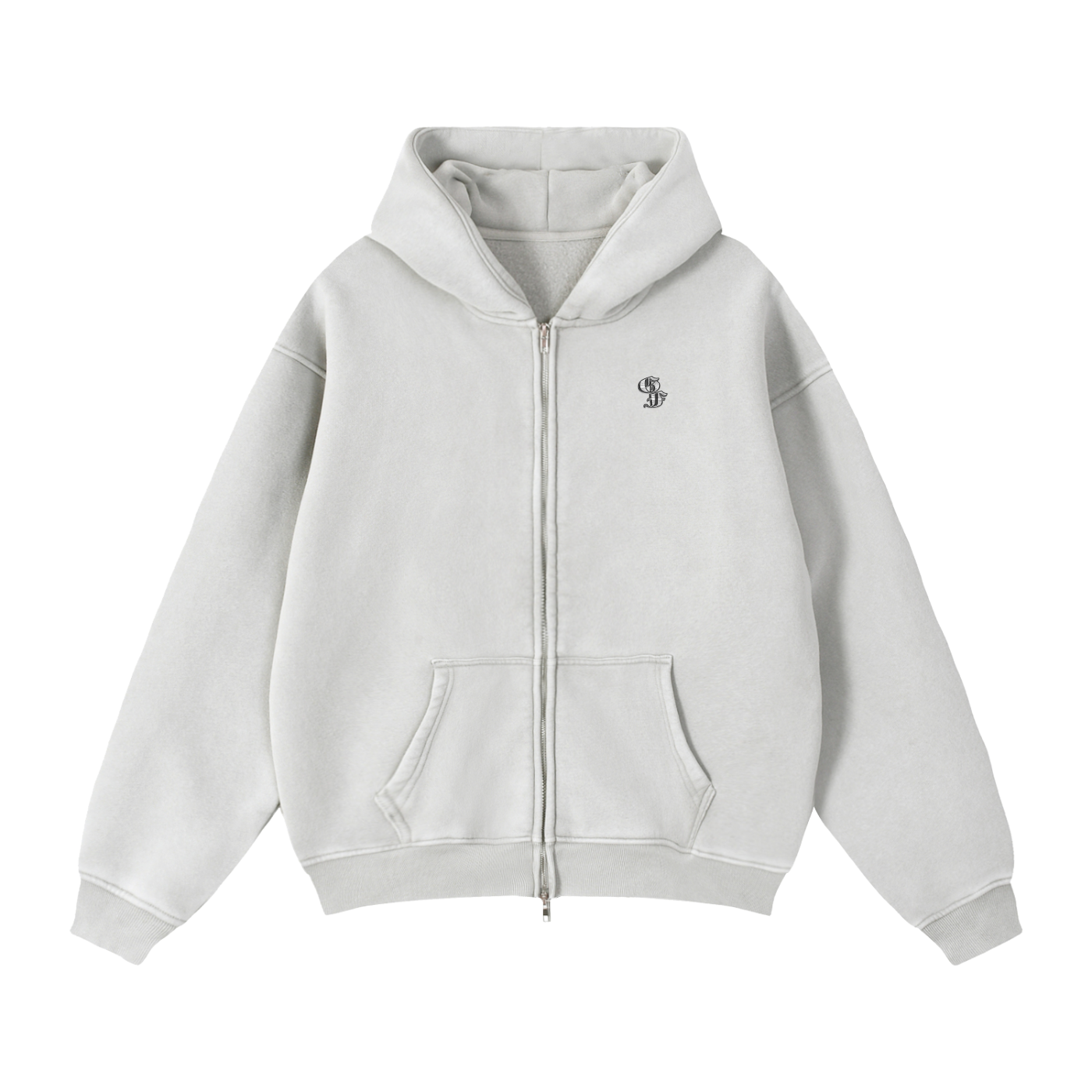Graphic Footy Zip-Through Boxy Fleece Hoodie