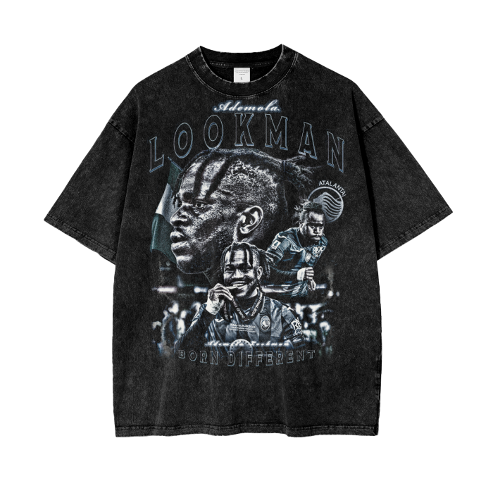 Vintage Ademola Lookman Acid Wash Oversize T-Shirt - 250 GSM