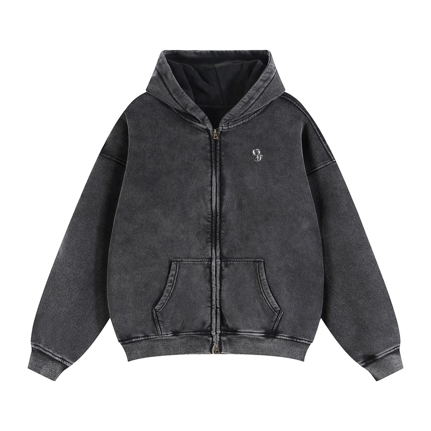 Graphic Footy Zip-Through Boxy Fleece Hoodie