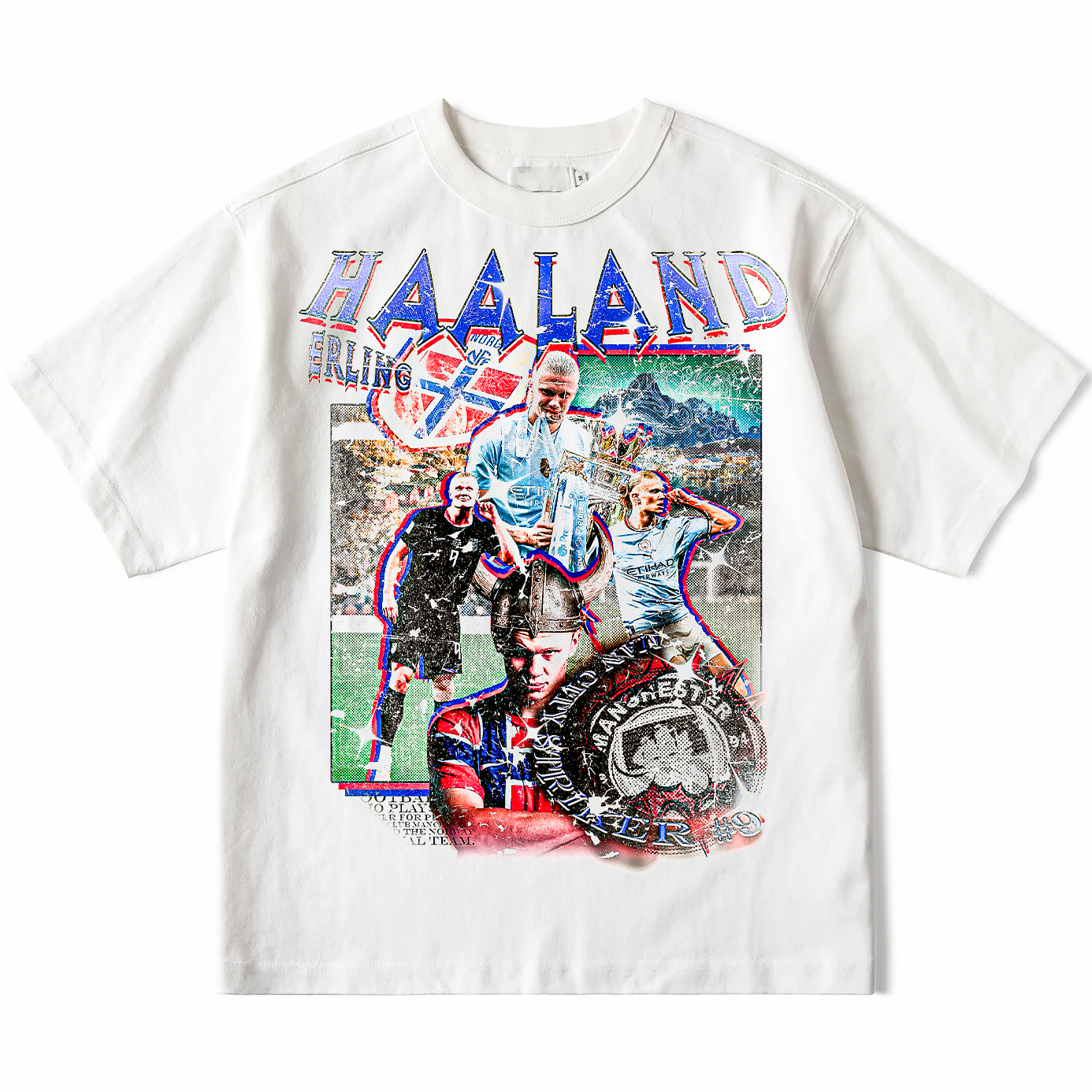 Vintage Erling Haaland Streetwear Loose Drop Shoulder T-Shirt