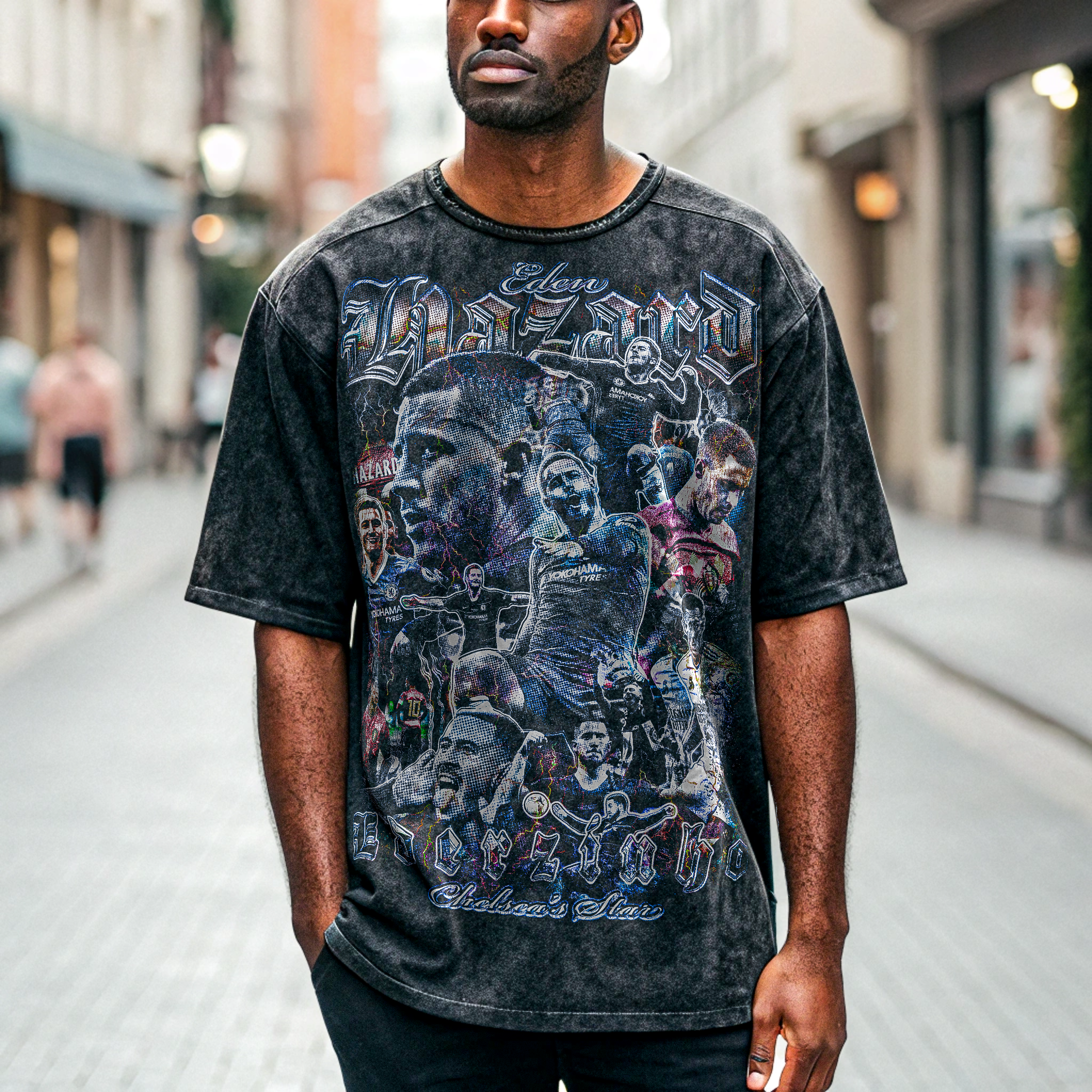 Vintage Eden Hazard Oversize Acid Washed T-Shirt