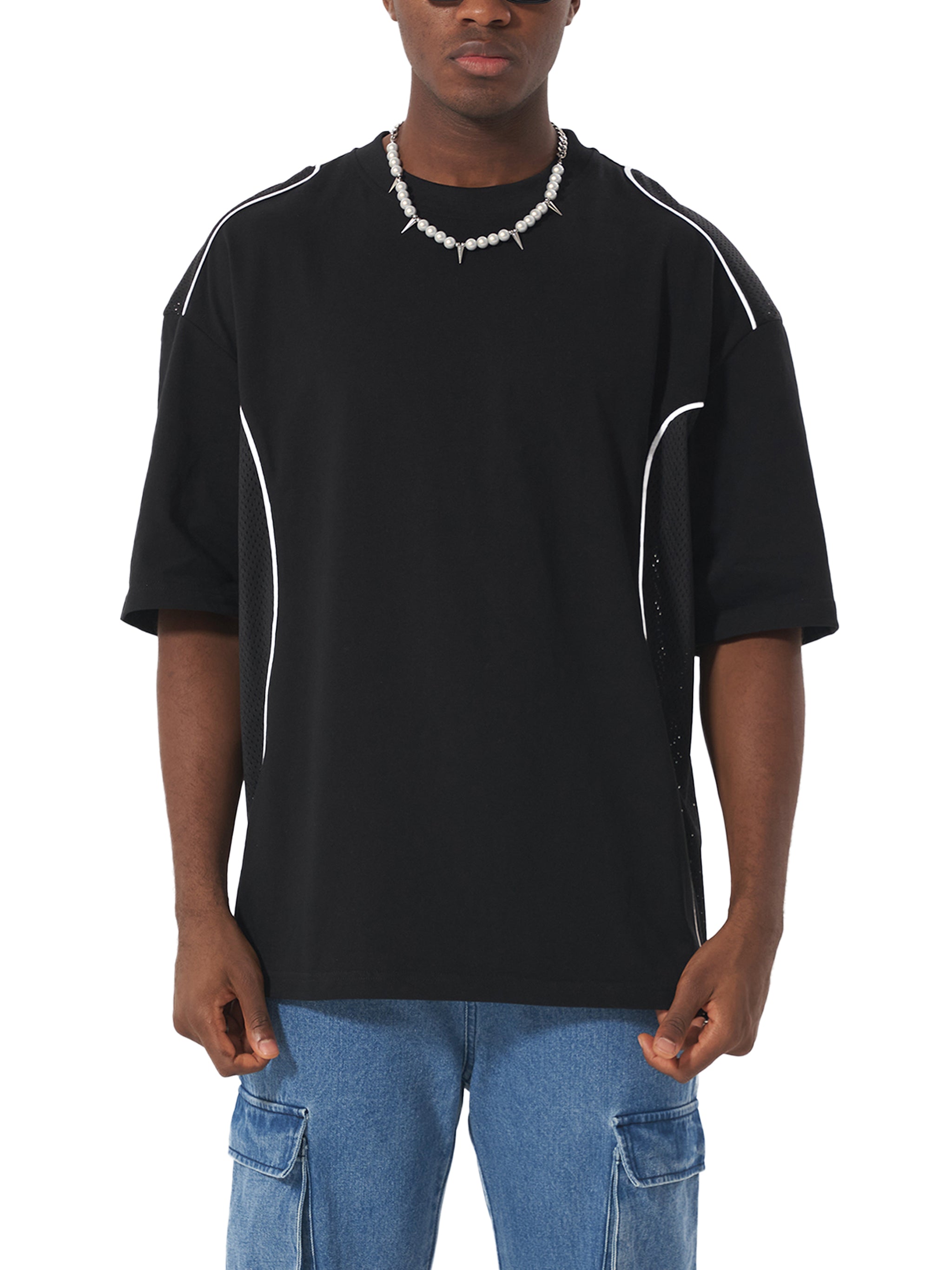 Vintage Graphic Footy Contrast Piped Panel T-Shirt