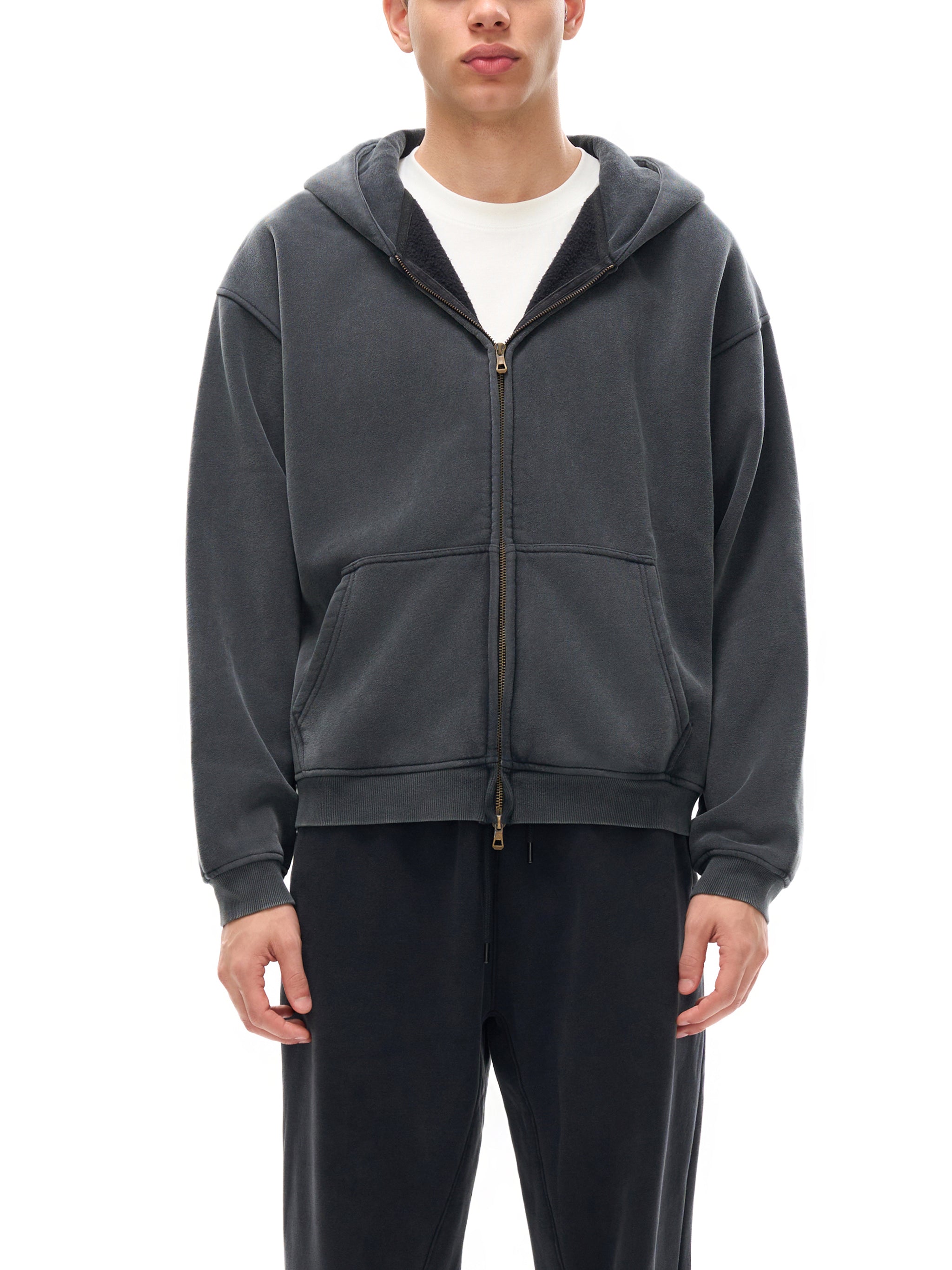 Graphic Footy Zip-Through Boxy Fleece Hoodie