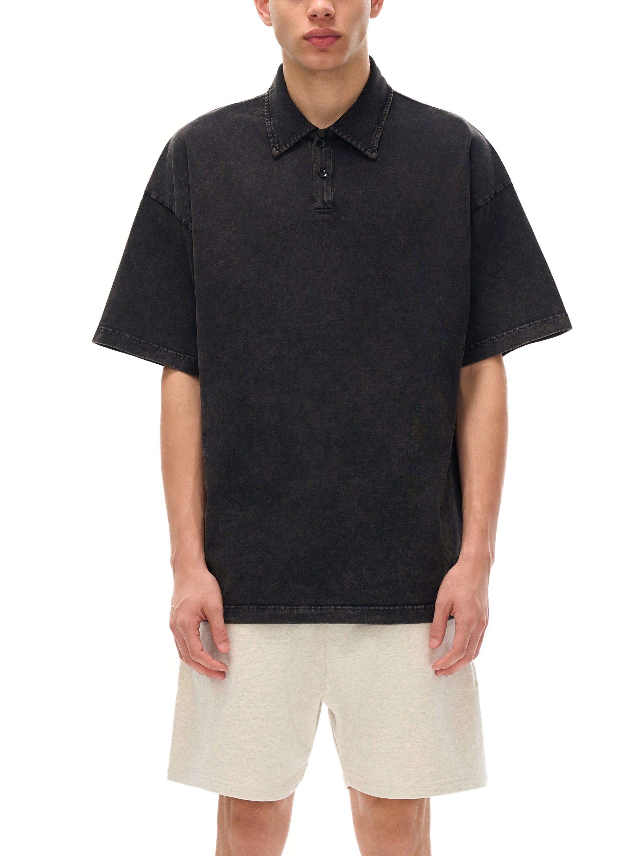 Graphic Footy Heavyweight Snow-Washed Polo T-Shirt