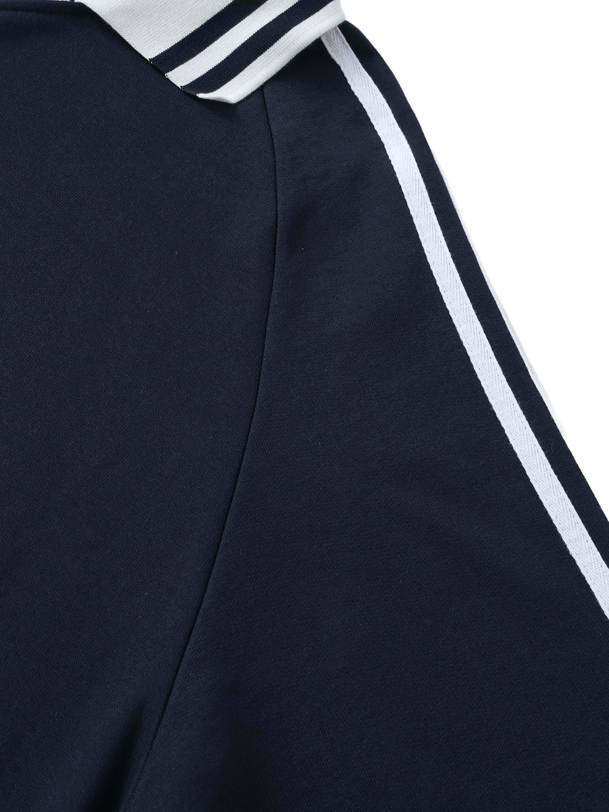 Vintage France World Cup Contrast Striped Lapel Collar Sweatshirt