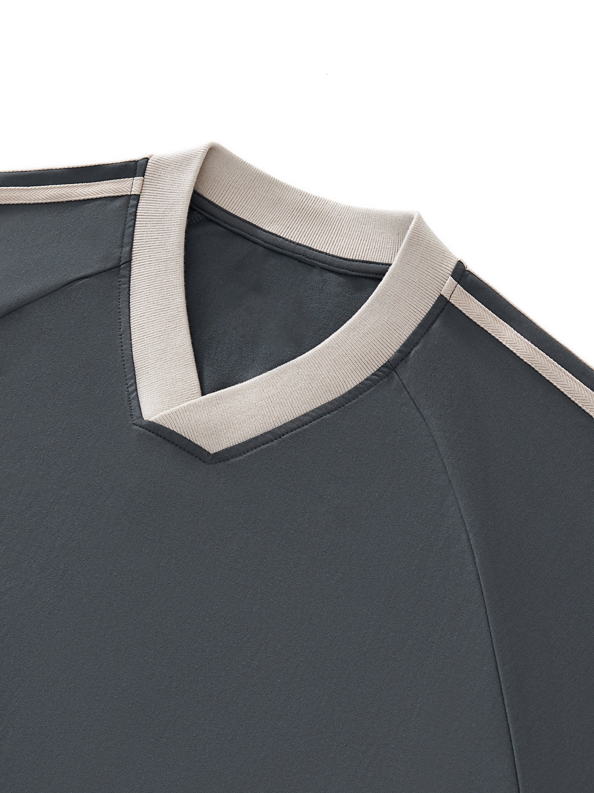 Graphic Footy Color-Block V-Neck Long-Sleeve T-Shirt