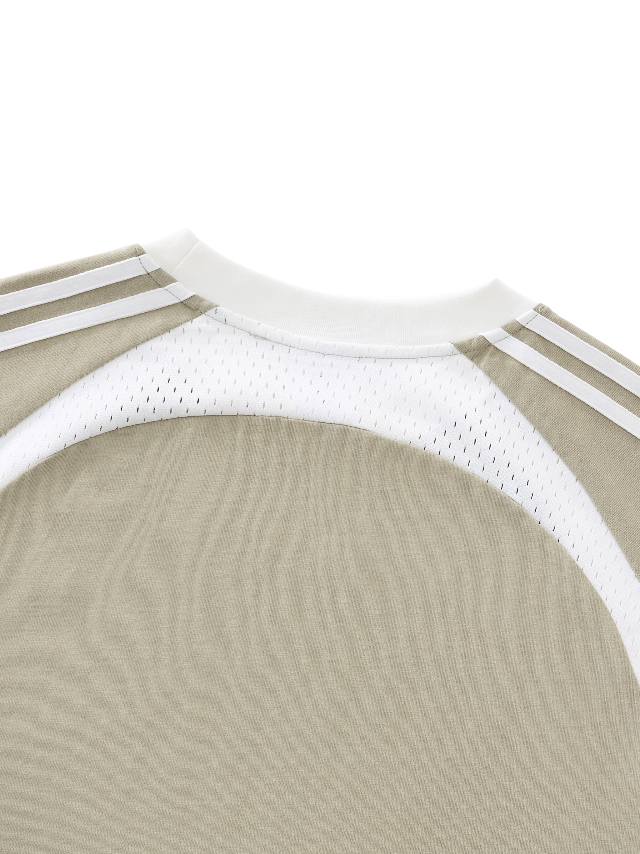 Graphic Footy Contrast Stripes Panel Mesh T-shirt