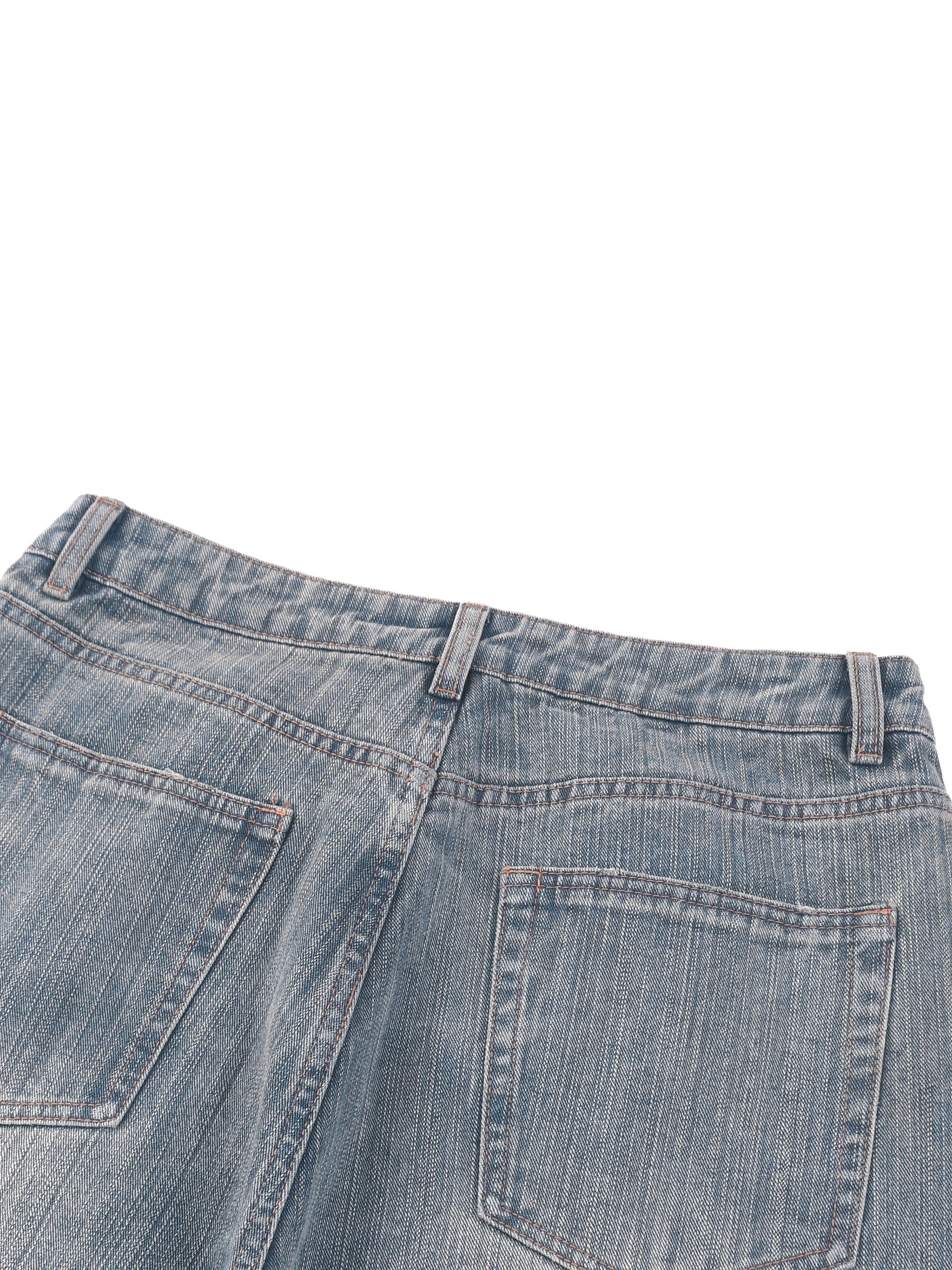 Premium Vintage Wash Graphic Footy Distressed Denim Jeans