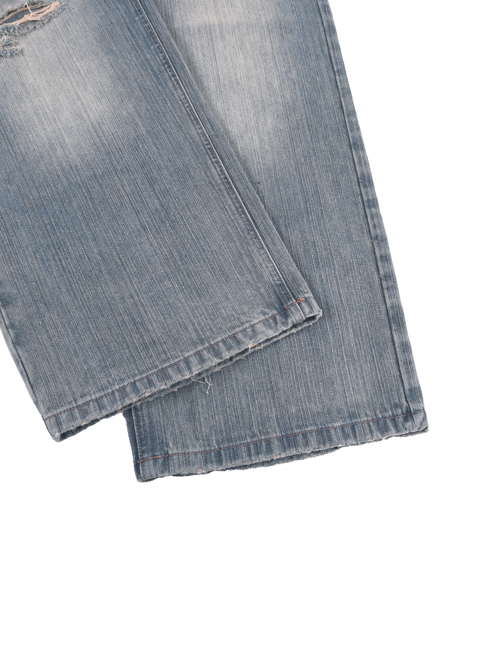 Premium Vintage Wash Graphic Footy Distressed Denim Jeans