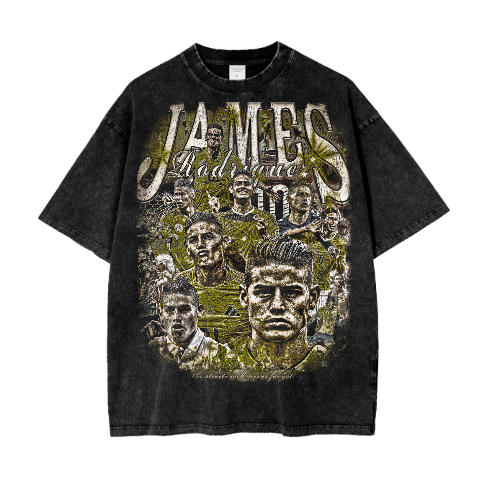 Vintage James Rodriguez Columbia Acid Wash Oversize T-Shirt - 250 GSM