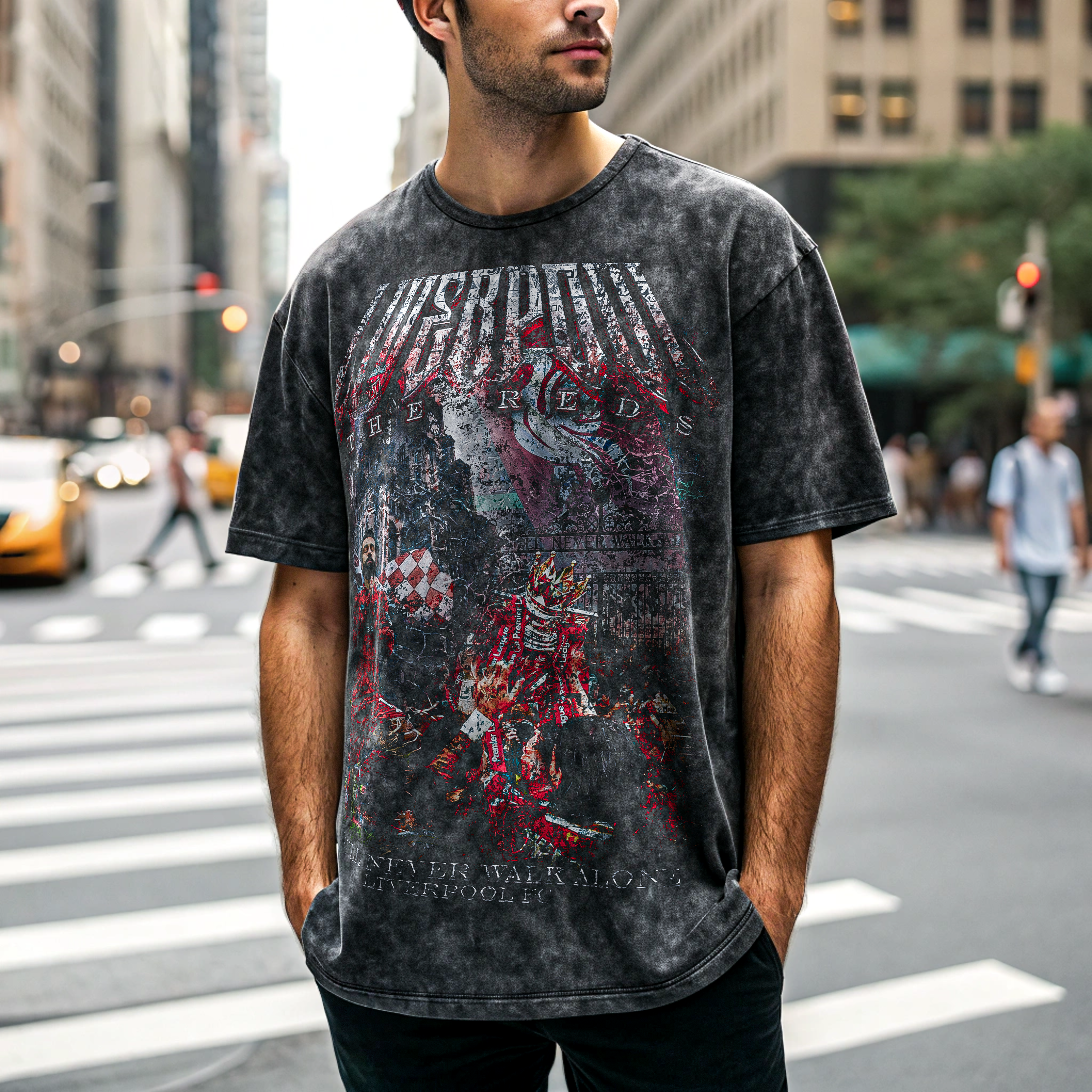 Vintage Liverpool FC Acid Washed Oversized Cotton T-Shirt