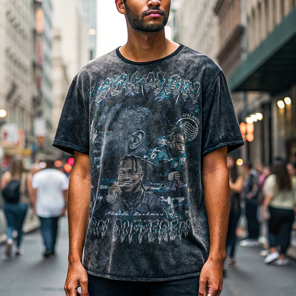Vintage Ademola Lookman Acid Wash Oversize T-Shirt - 250 GSM