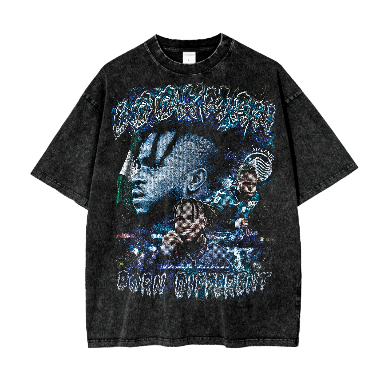 Vintage Ademola Lookman Acid Wash Oversize T-Shirt - 250 GSM