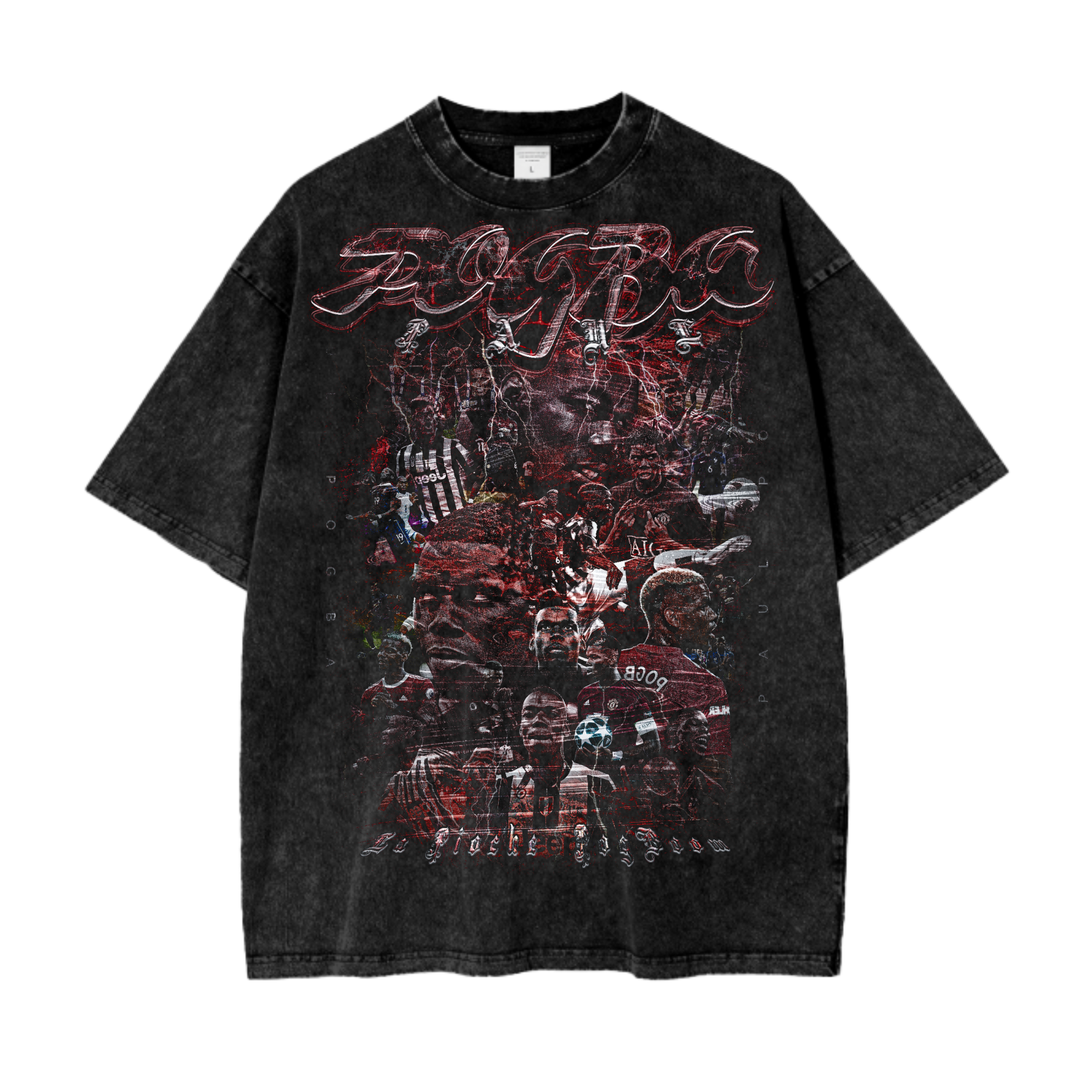 Vintage Paul Pogba Acid Wash Oversize T-Shirt - 250 GSM