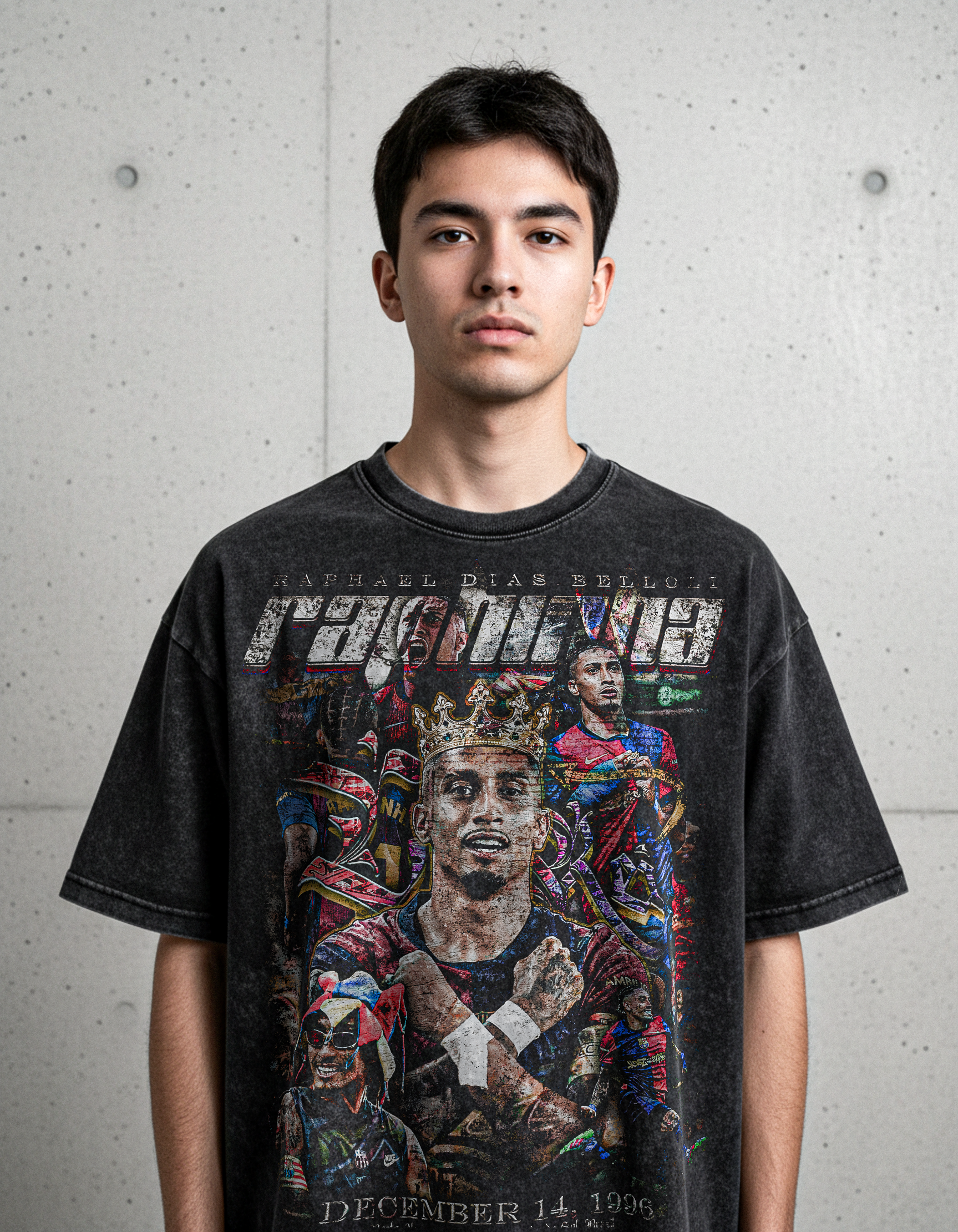 Vintage Raphinha "The King" Acid Washed Oversized Cotton T-Shirt