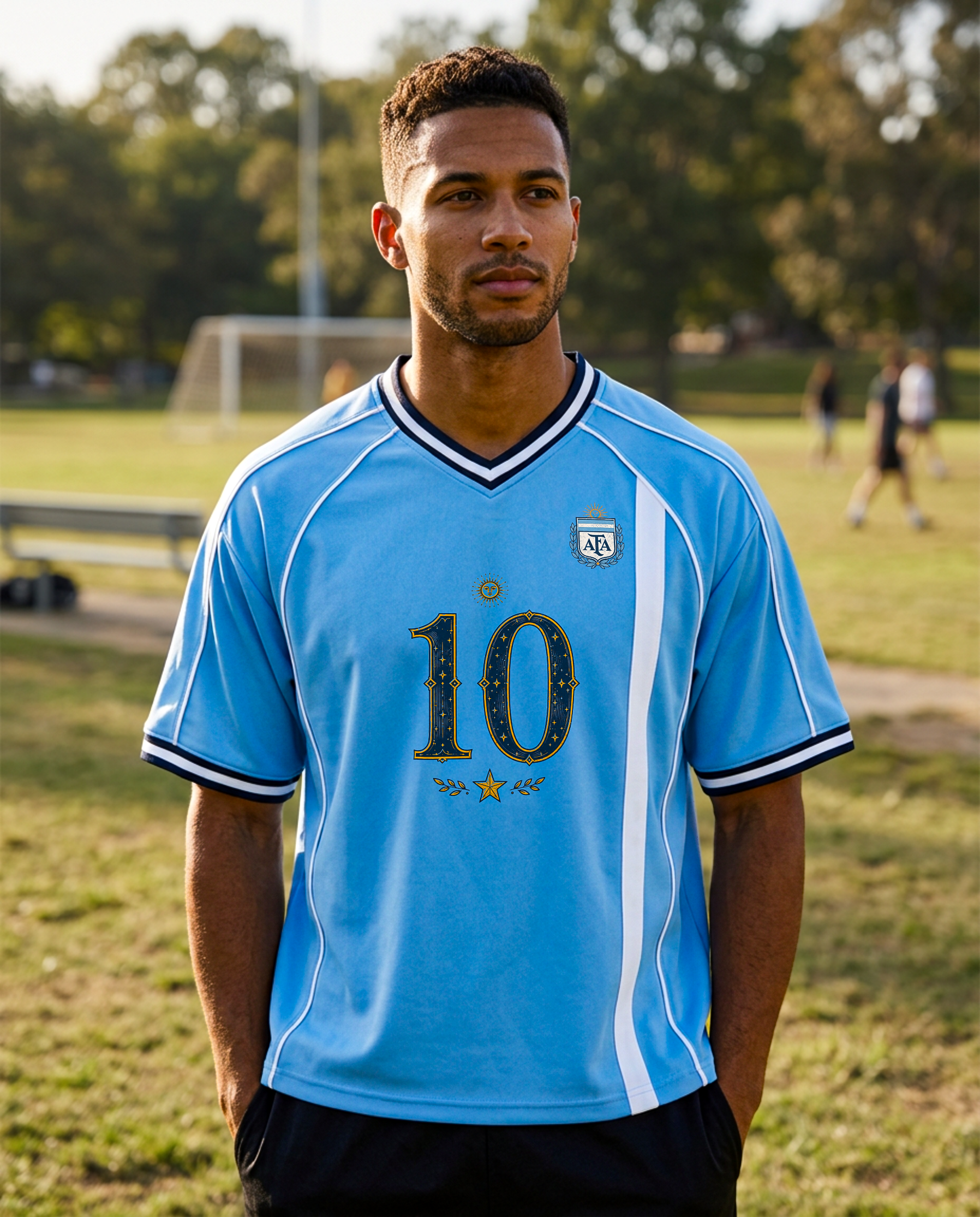Argentina Unisex Boxy V-Neck Soccer Jersey