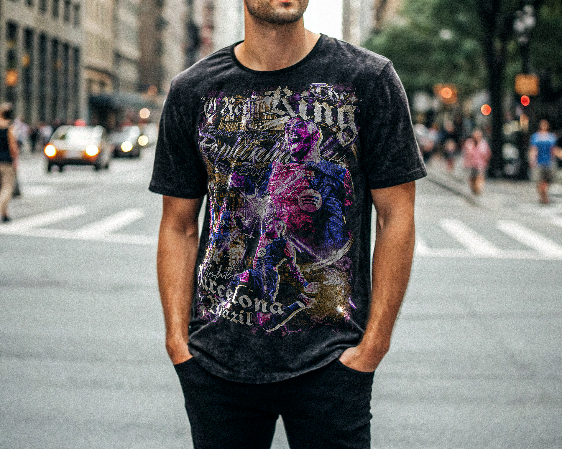 Vintage Raphinha Acid Wash Oversize T-Shirt - 250 GSM