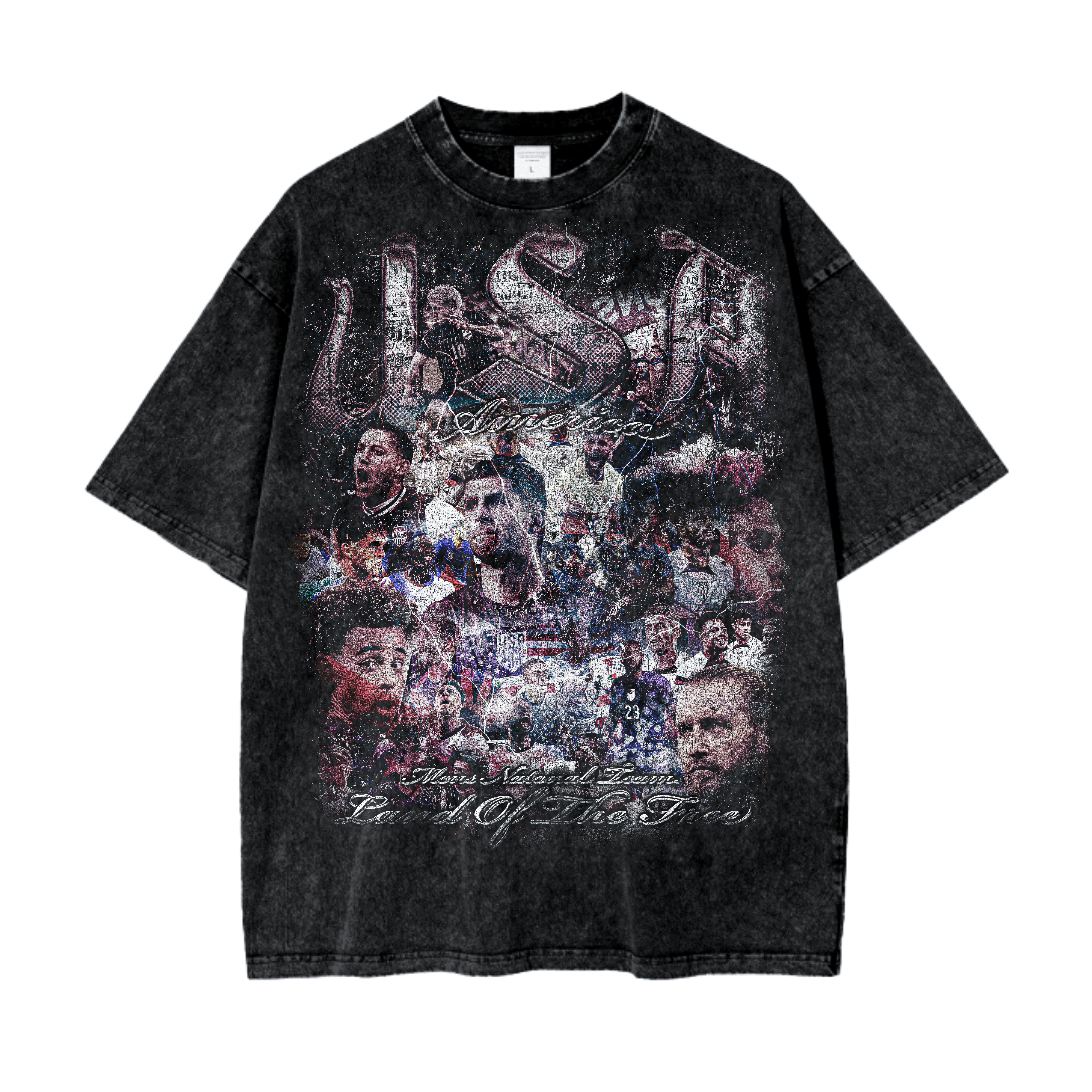 Vintage USA Football Acid Wash Oversize T-Shirt - 250 GSM