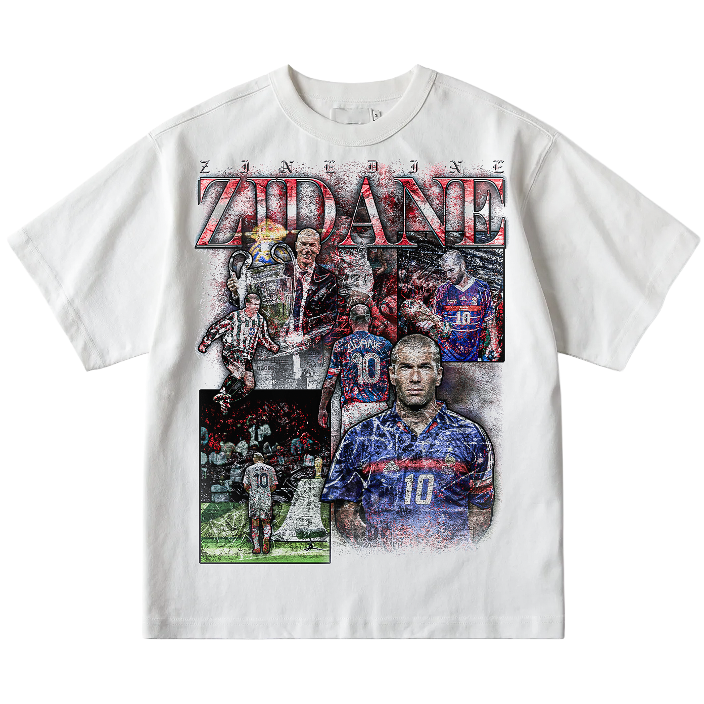 Vintage Zinedine Zidane Streetwear Loose Drop Shoulder T-Shirt